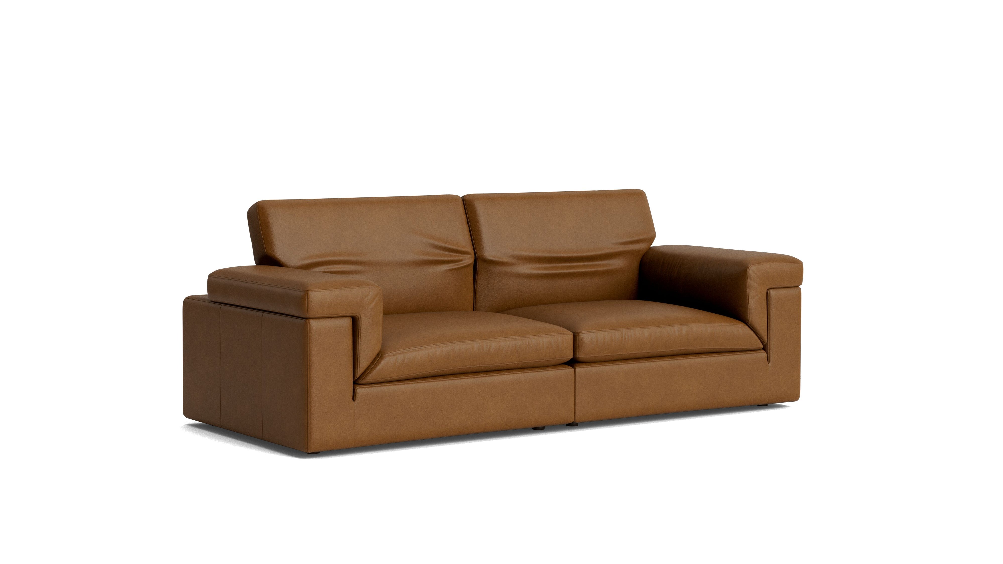 Saddle 2-Piece Modular Sofa, Bourbon