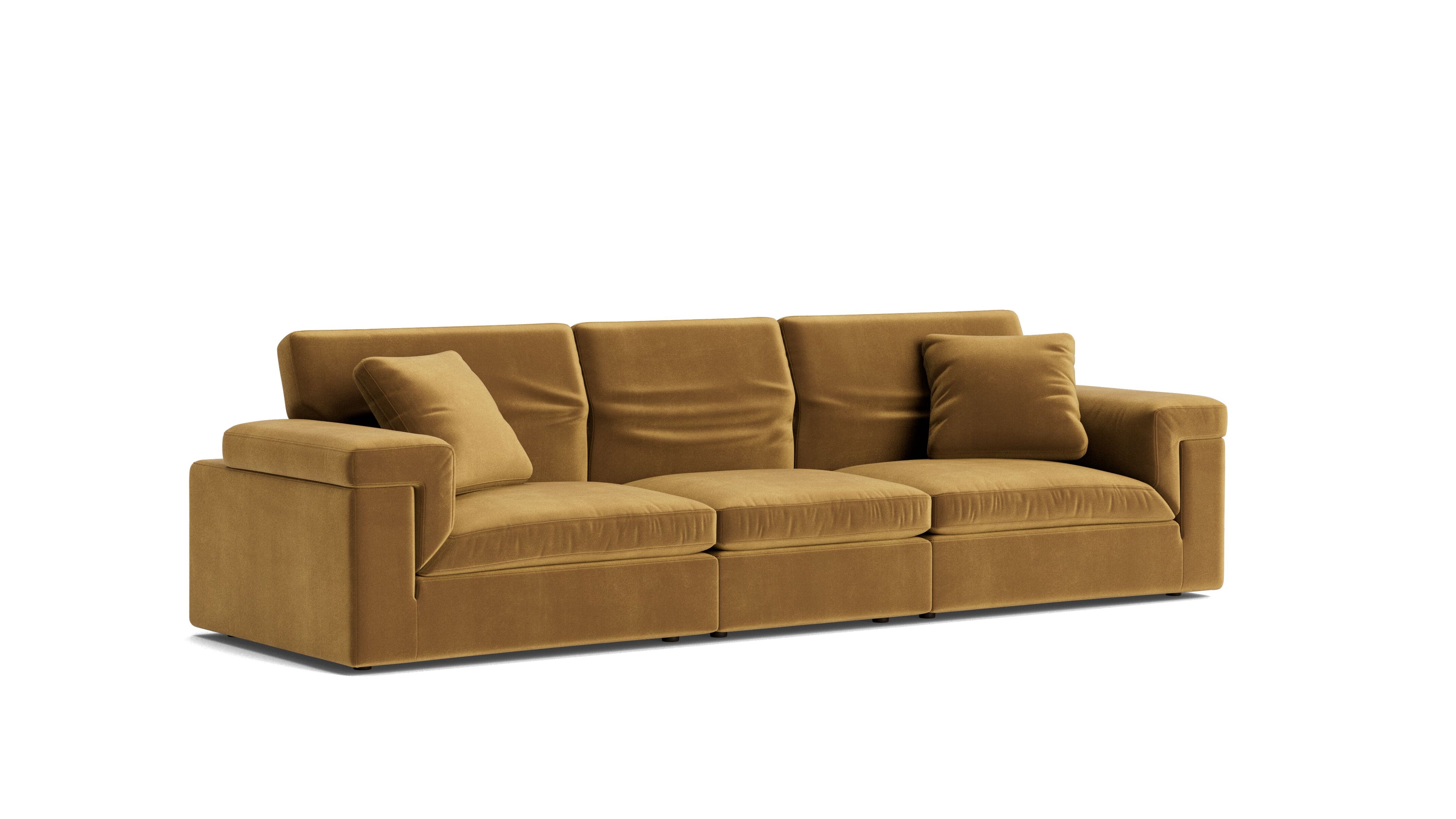 Saddle 3-Piece Modular Sofa, Gold
