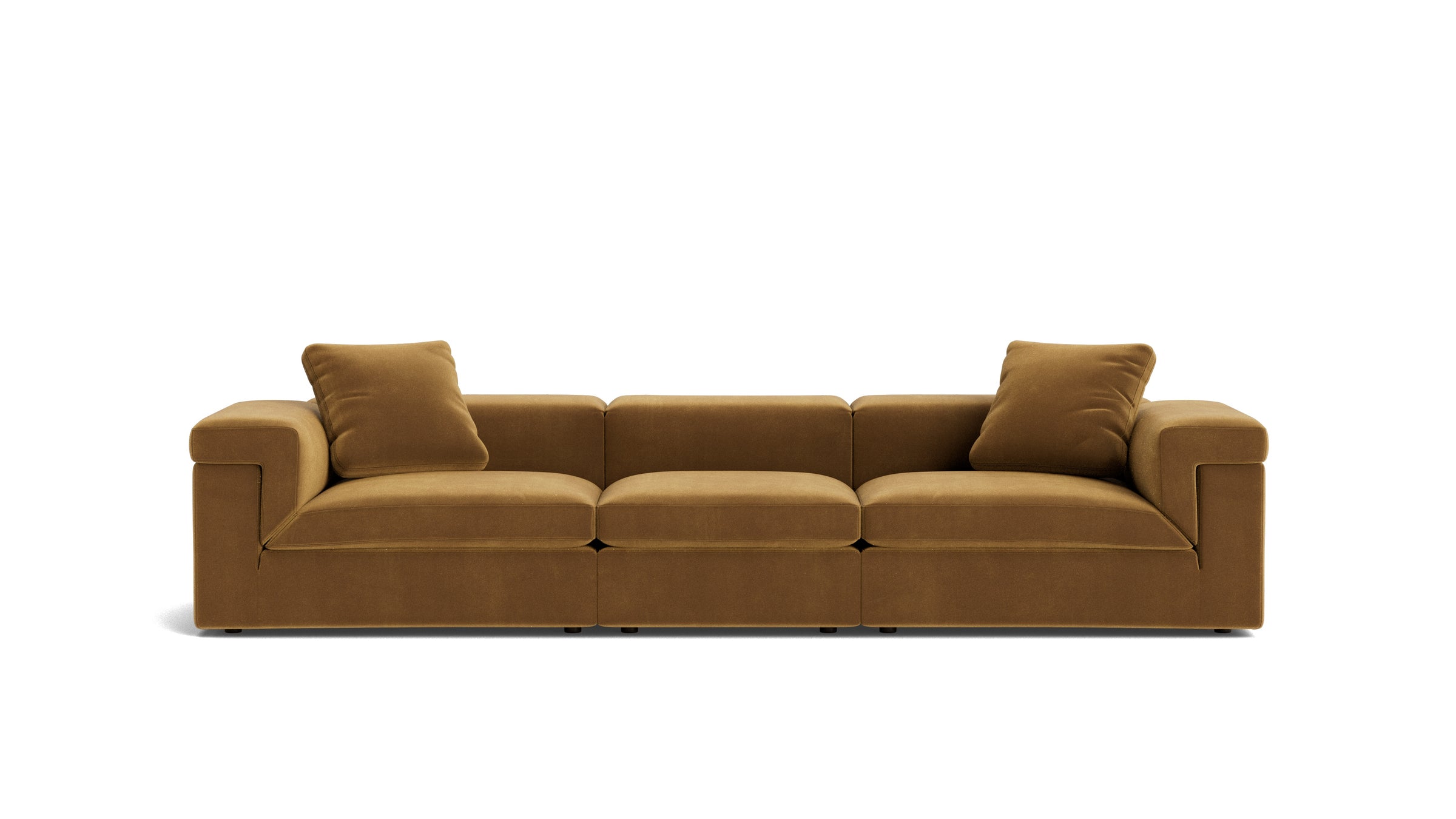 Saddle 3-Piece Modular Sofa, Gold