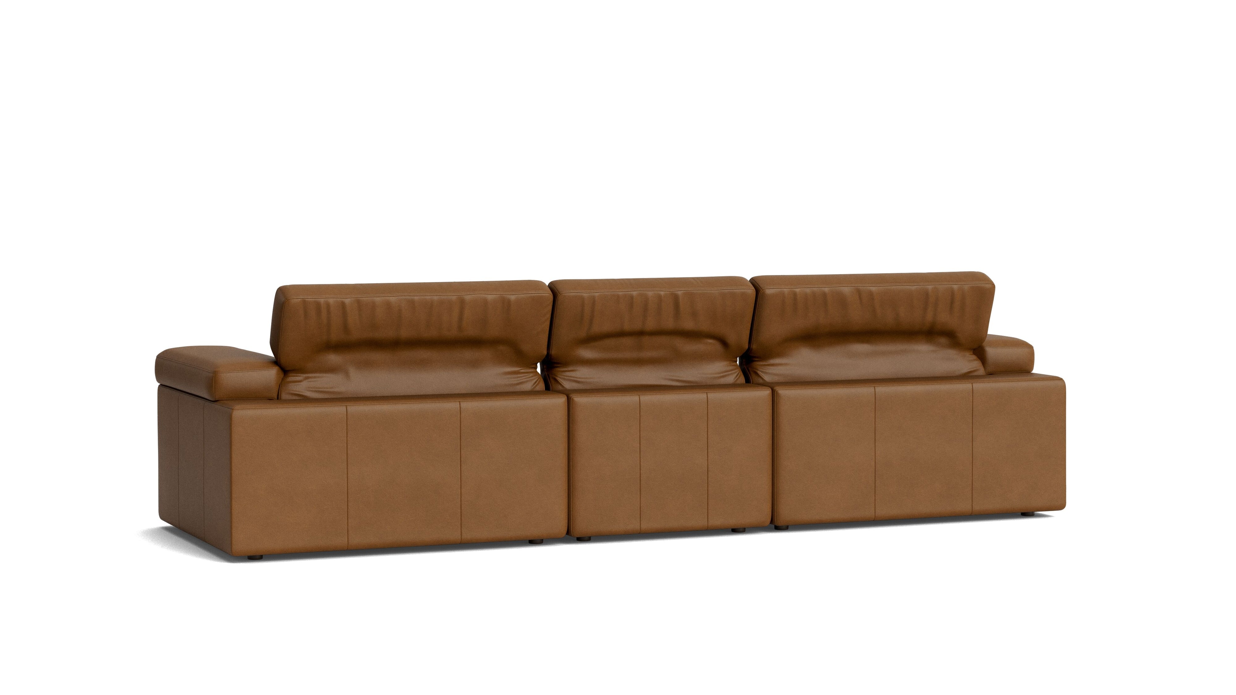 Saddle 3-Piece Modular Sofa, Bourbon