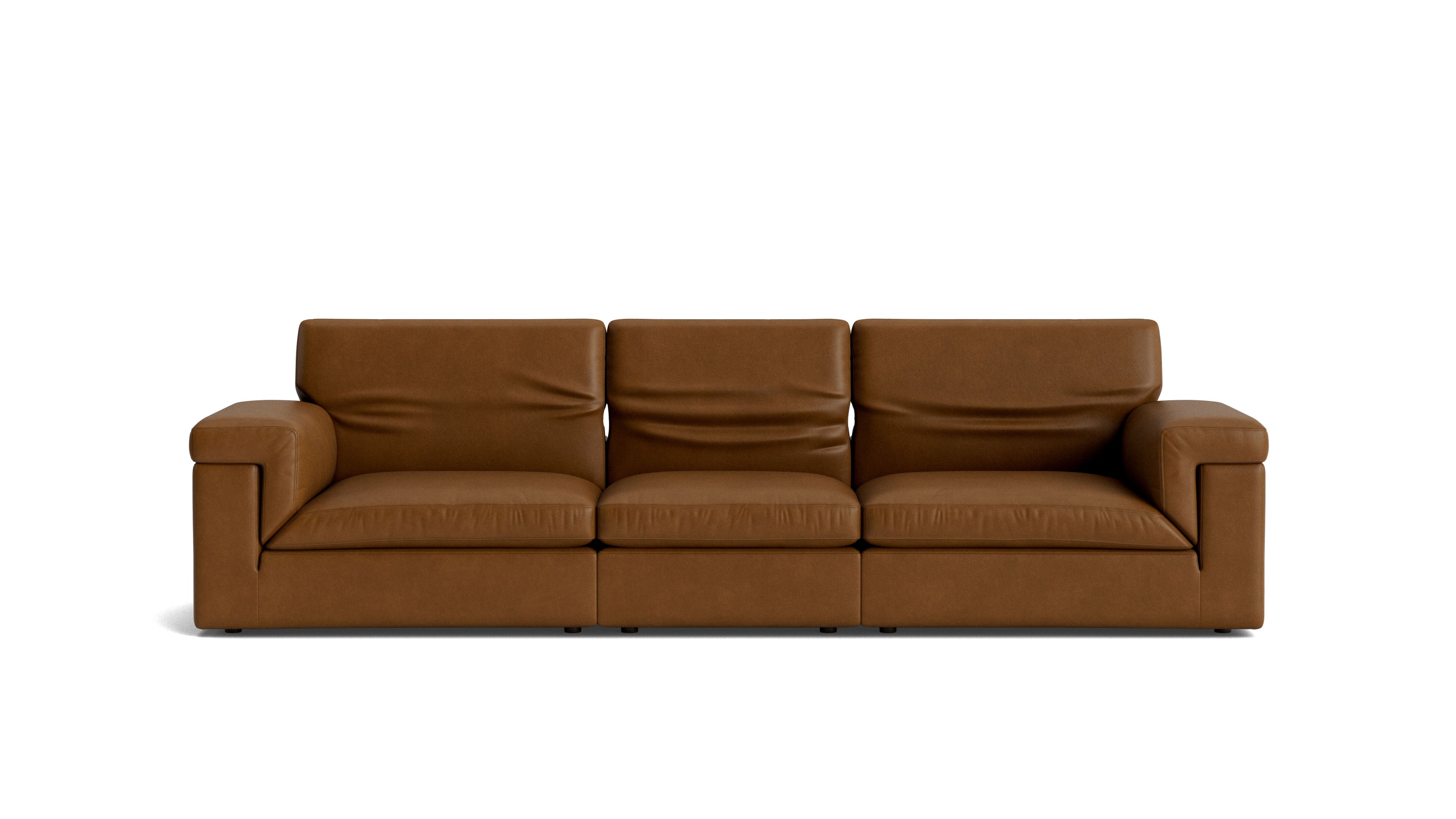 Saddle 3-Piece Modular Sofa, Bourbon