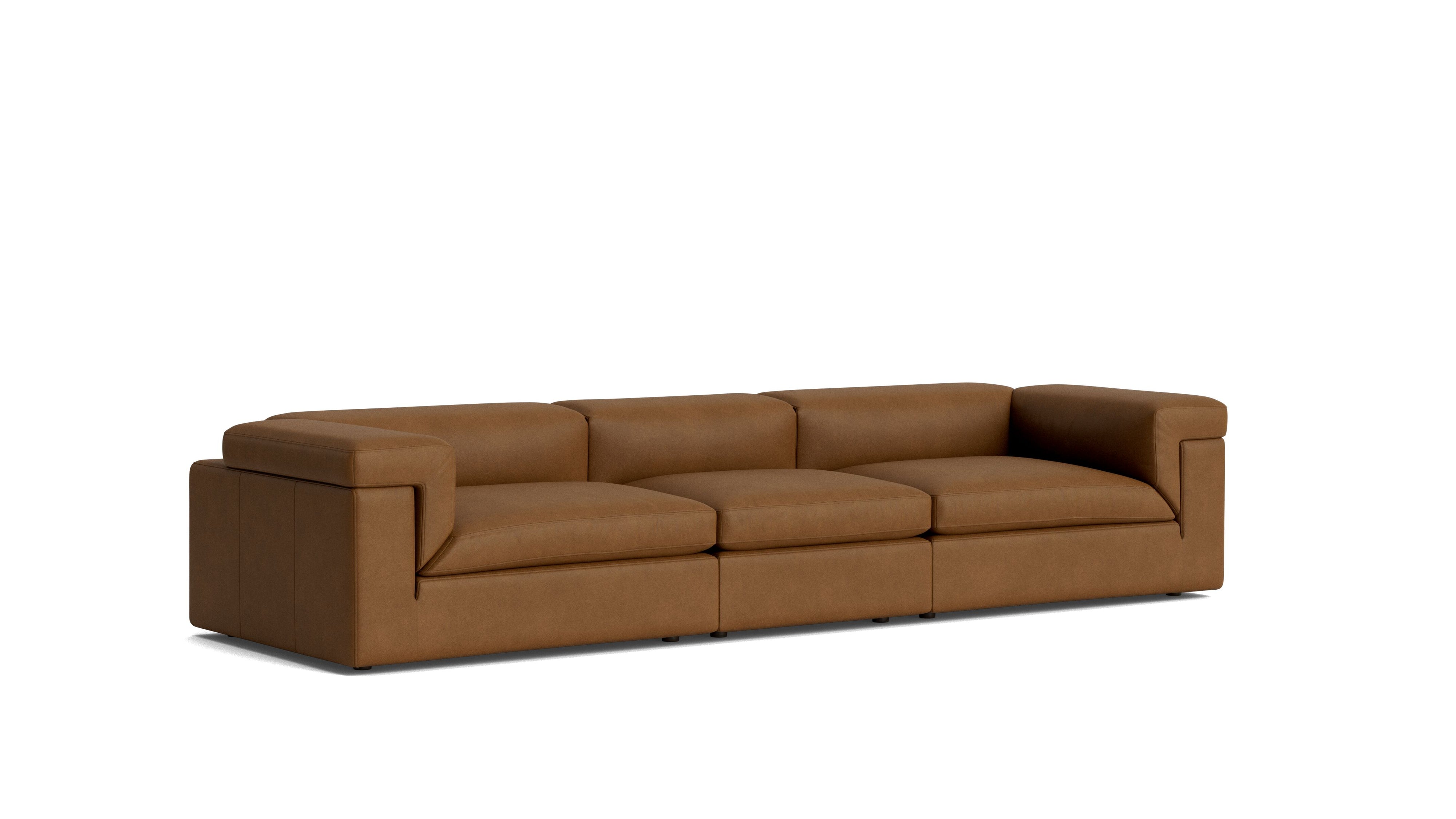 Saddle 3-Piece Modular Sofa, Bourbon