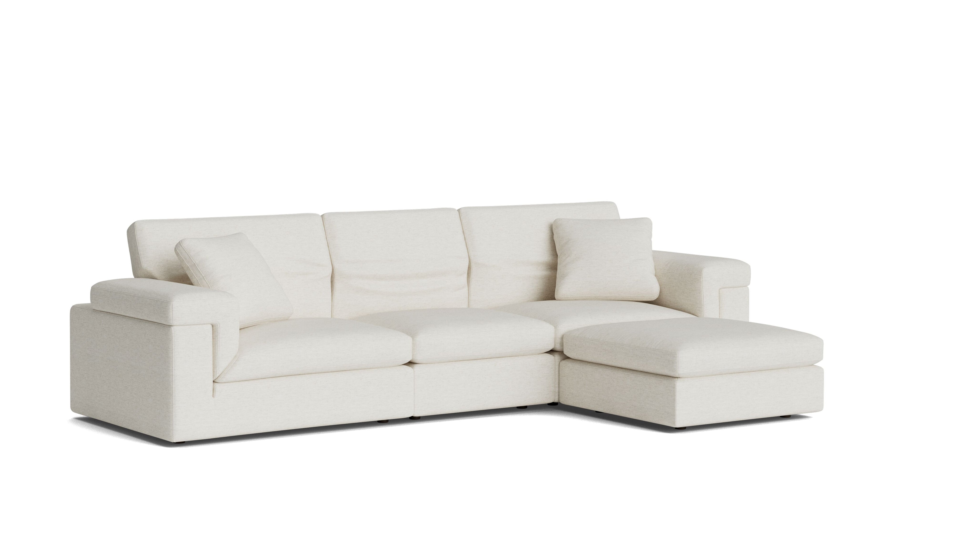 Saddle 4-Piece Modular Sectional, Nomad Snow
