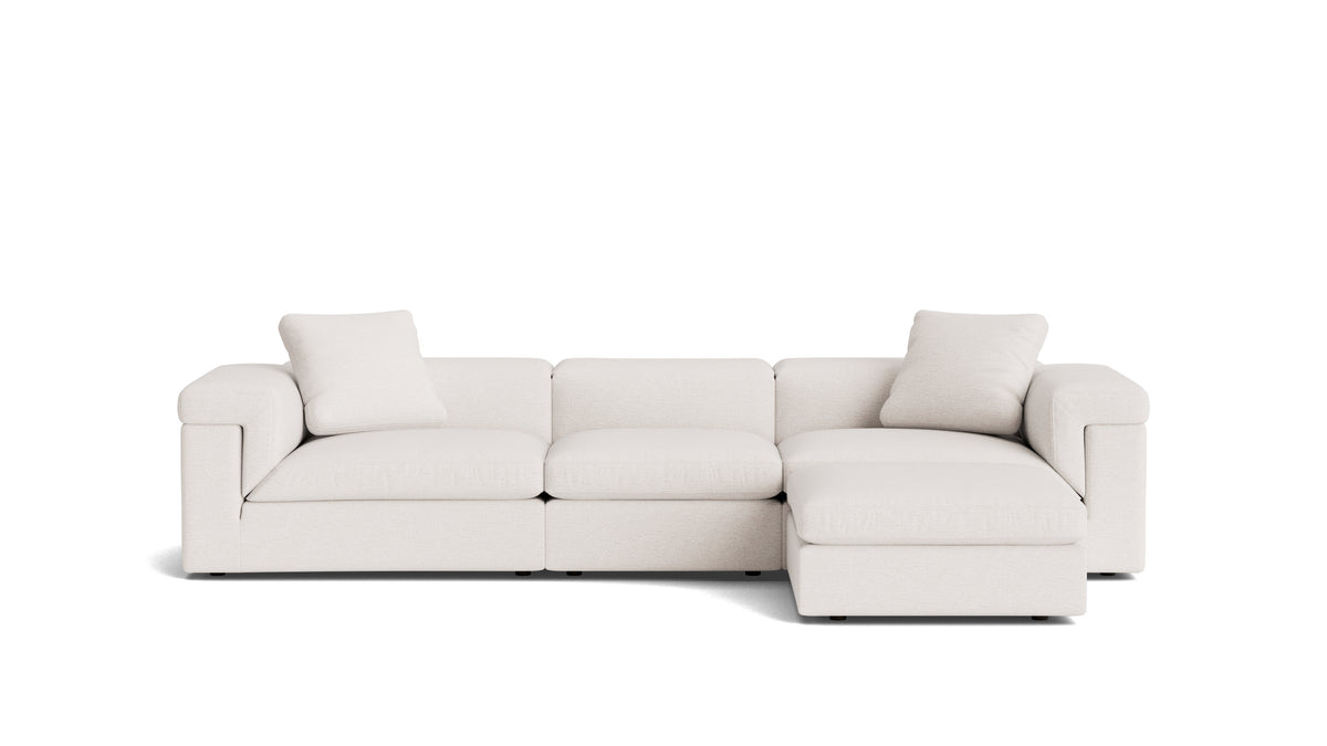 Saddle 4-Piece Modular Sectional, Nomad Snow