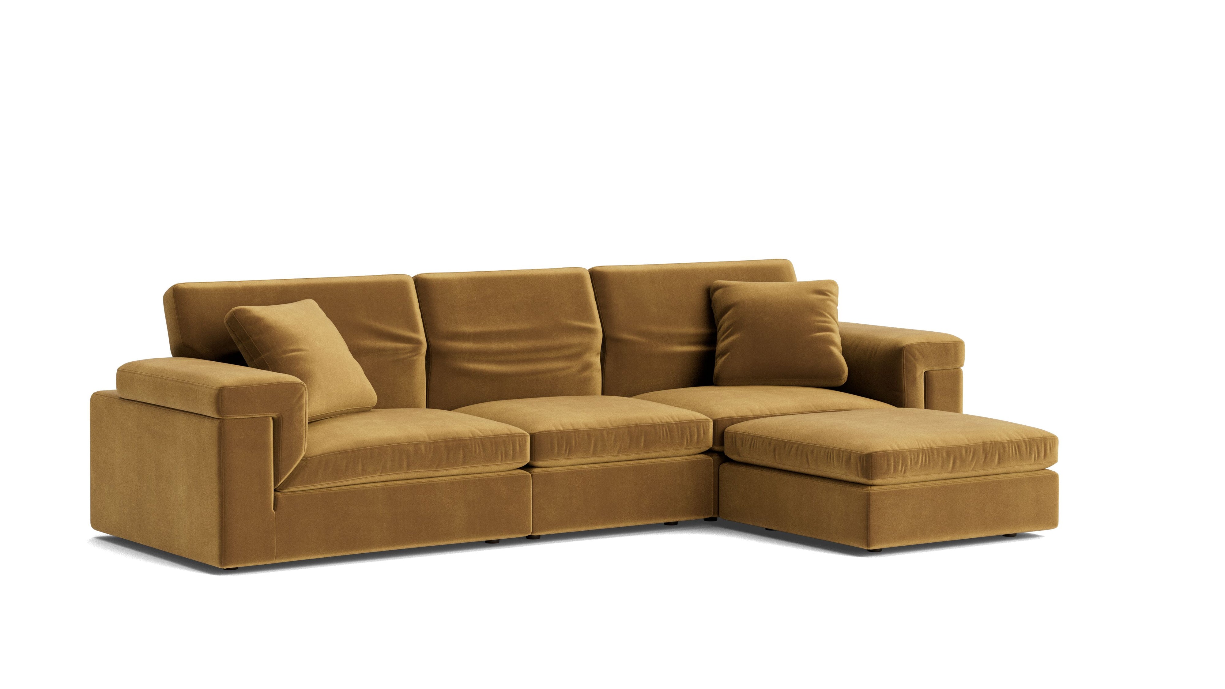 Saddle 4-Piece Modular Sectional, Gold