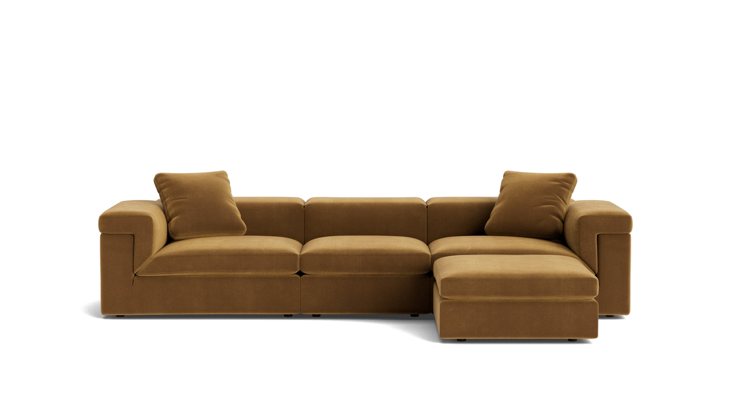Saddle 4-Piece Modular Sectional, Gold