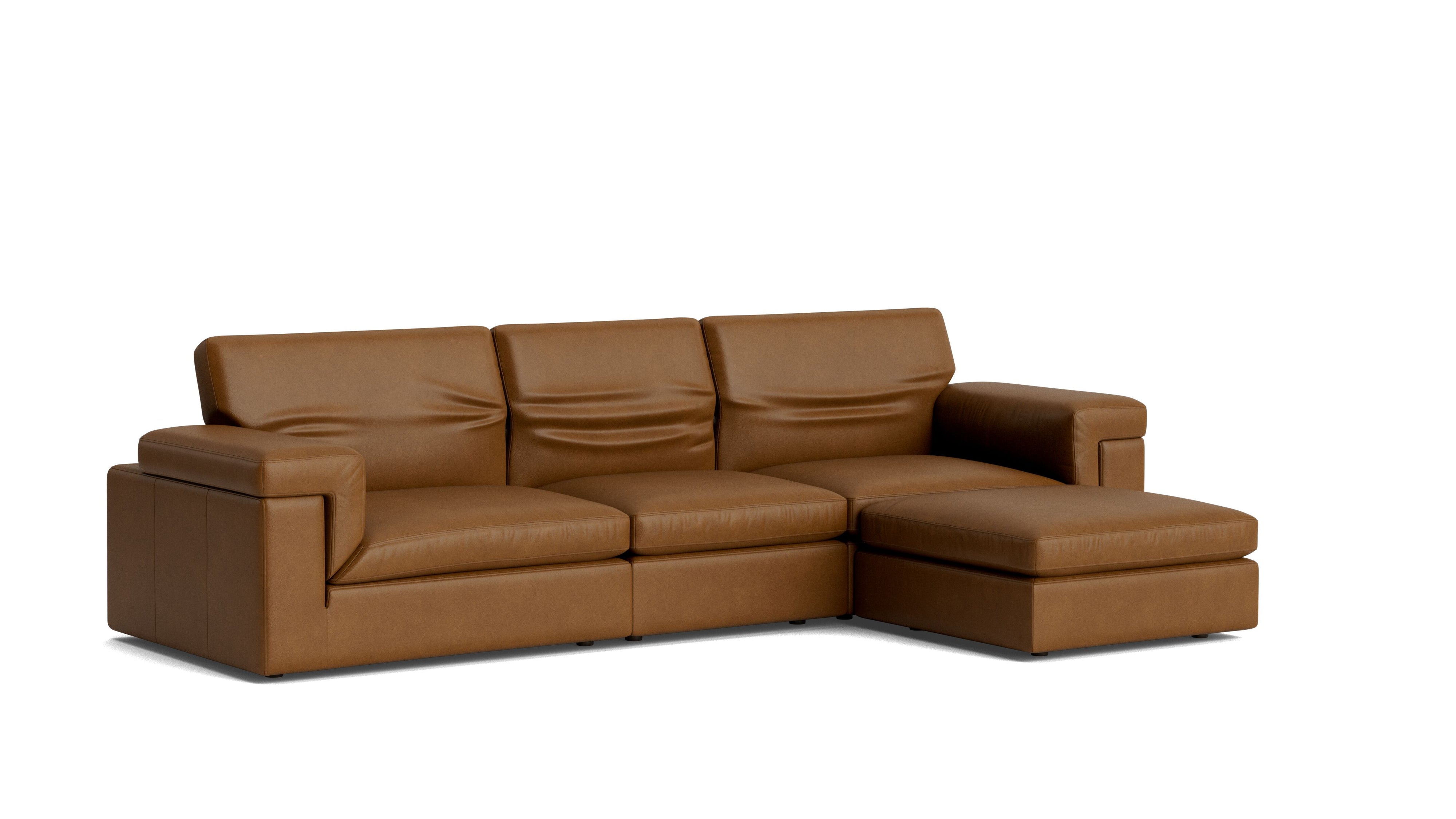 Saddle 4-Piece Modular Sectional, Bourbon