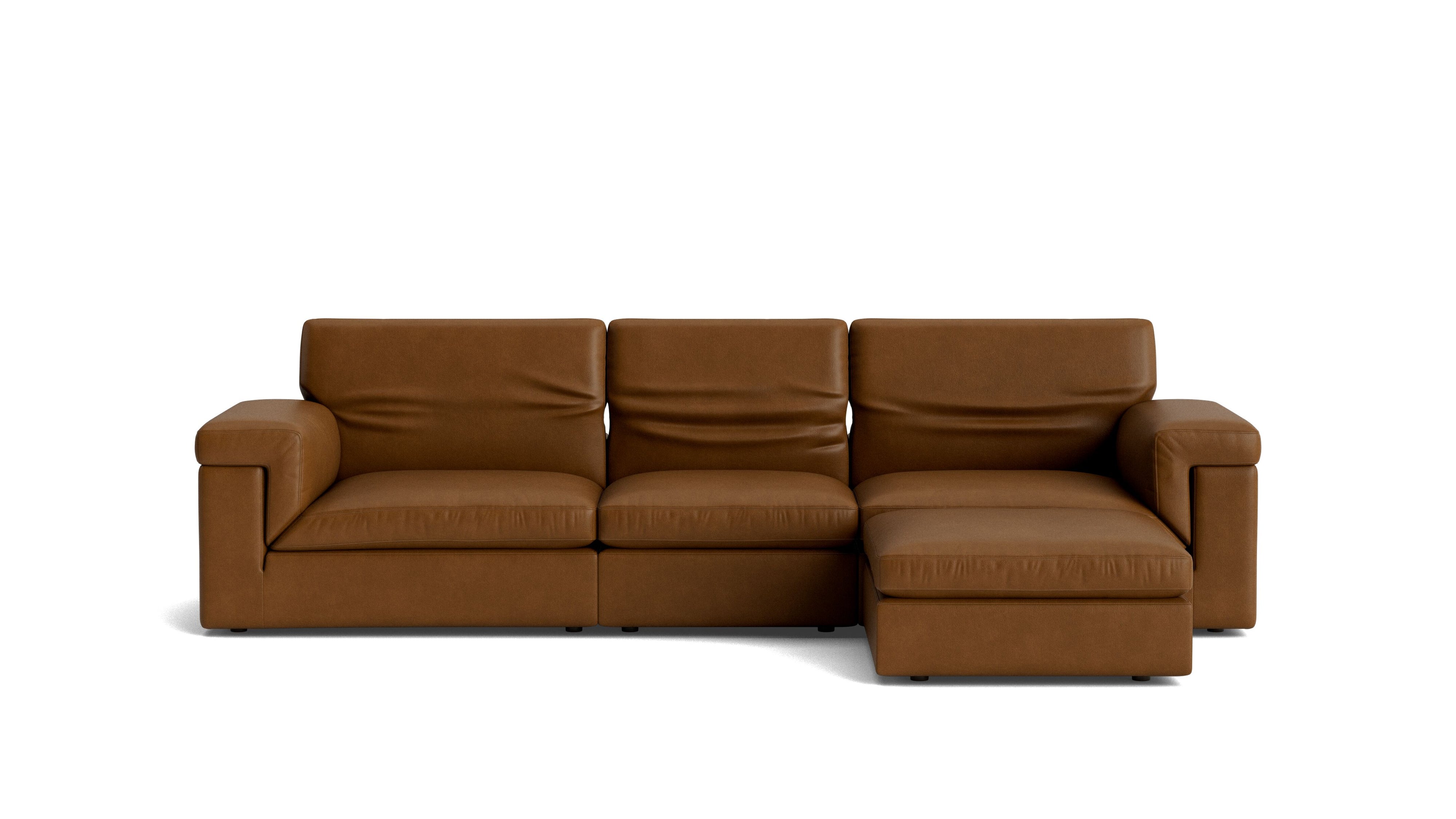 Saddle 4-Piece Modular Sectional, Bourbon