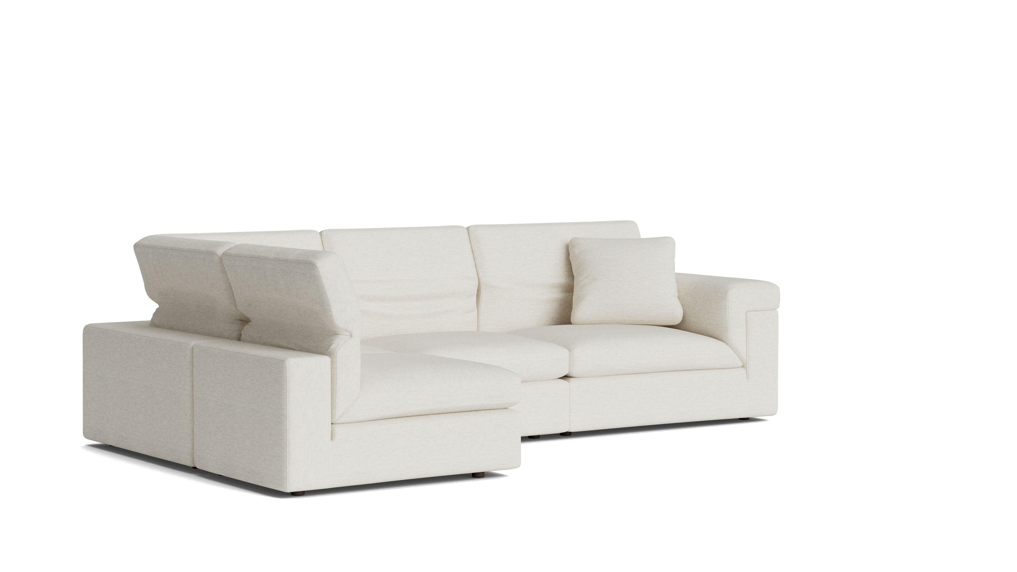 Saddle 4-Piece Modular Sectional Left, Nomad Snow