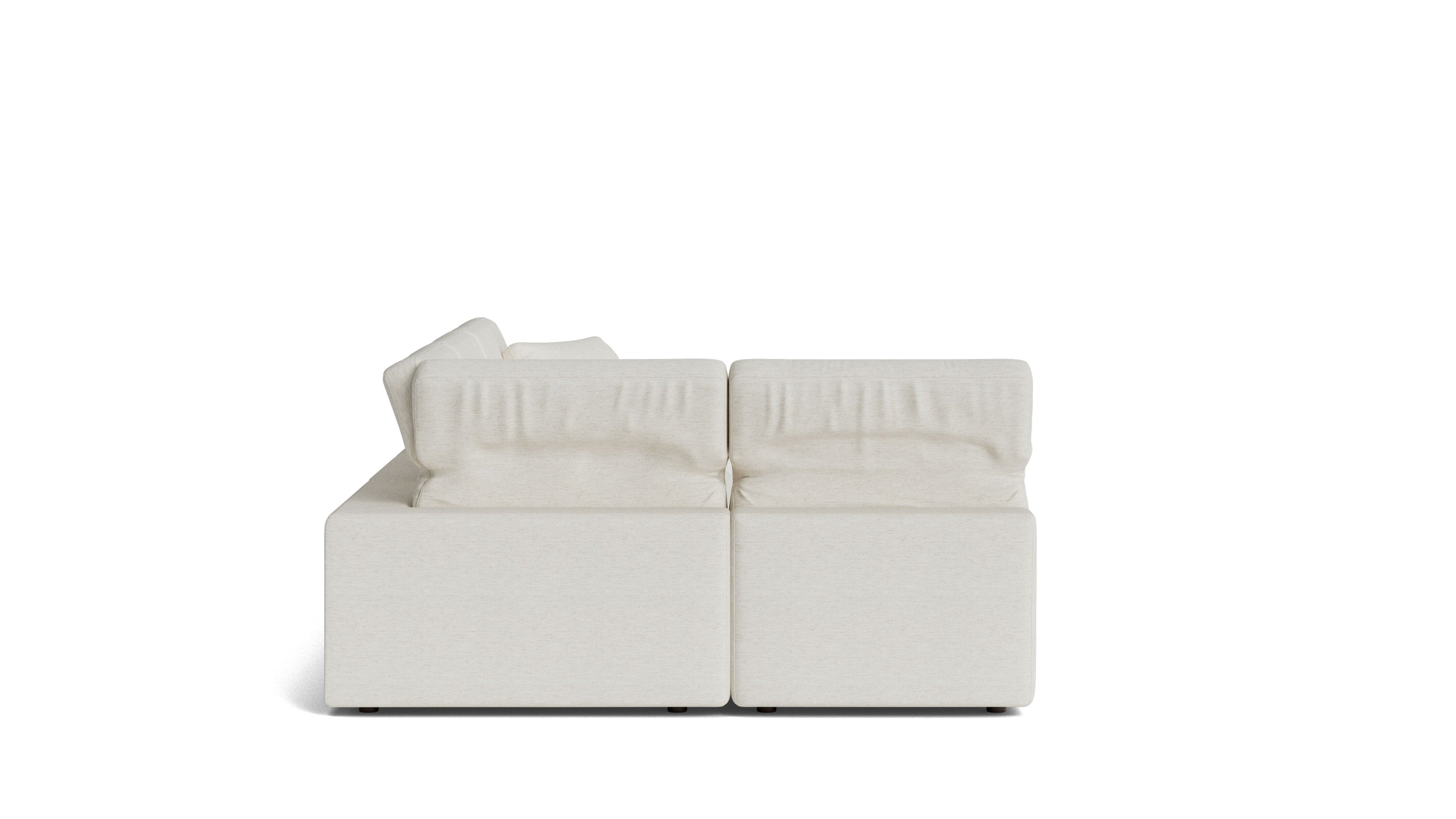 Saddle 4-Piece Modular Sectional Left, Nomad Snow