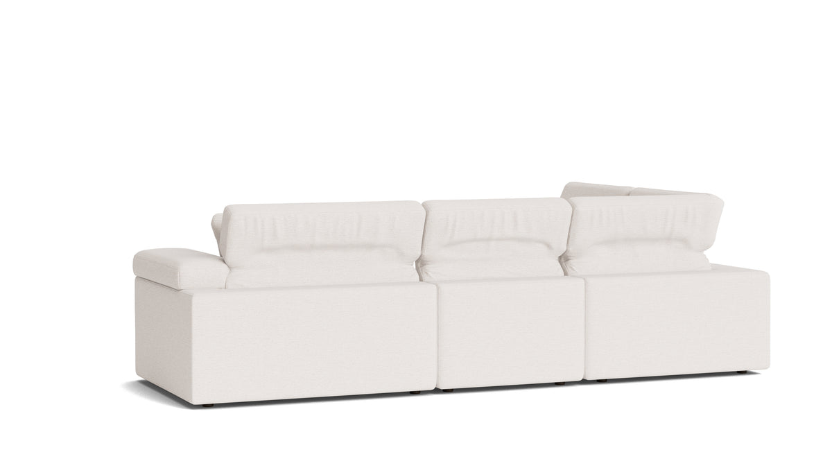 Saddle 4-Piece Modular Sectional Left, Nomad Snow