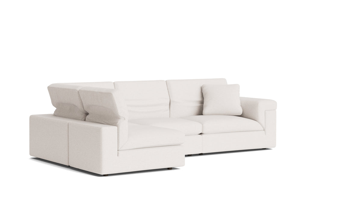 Saddle 4-Piece Modular Sectional Left, Nomad Snow