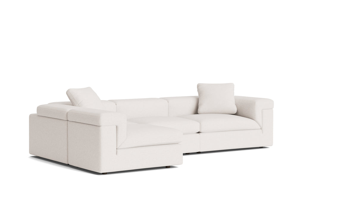 Saddle 4-Piece Modular Sectional Left, Nomad Snow