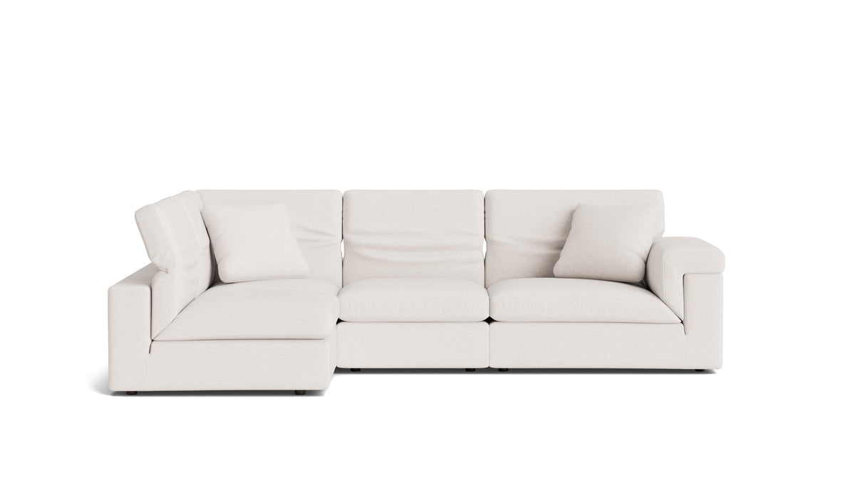 Saddle 4-Piece Modular Sectional Left, Nomad Snow