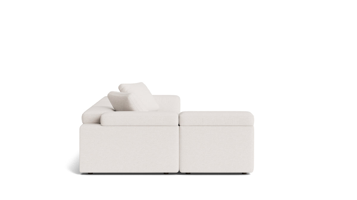 Saddle 4-Piece Modular Sectional Left, Nomad Snow