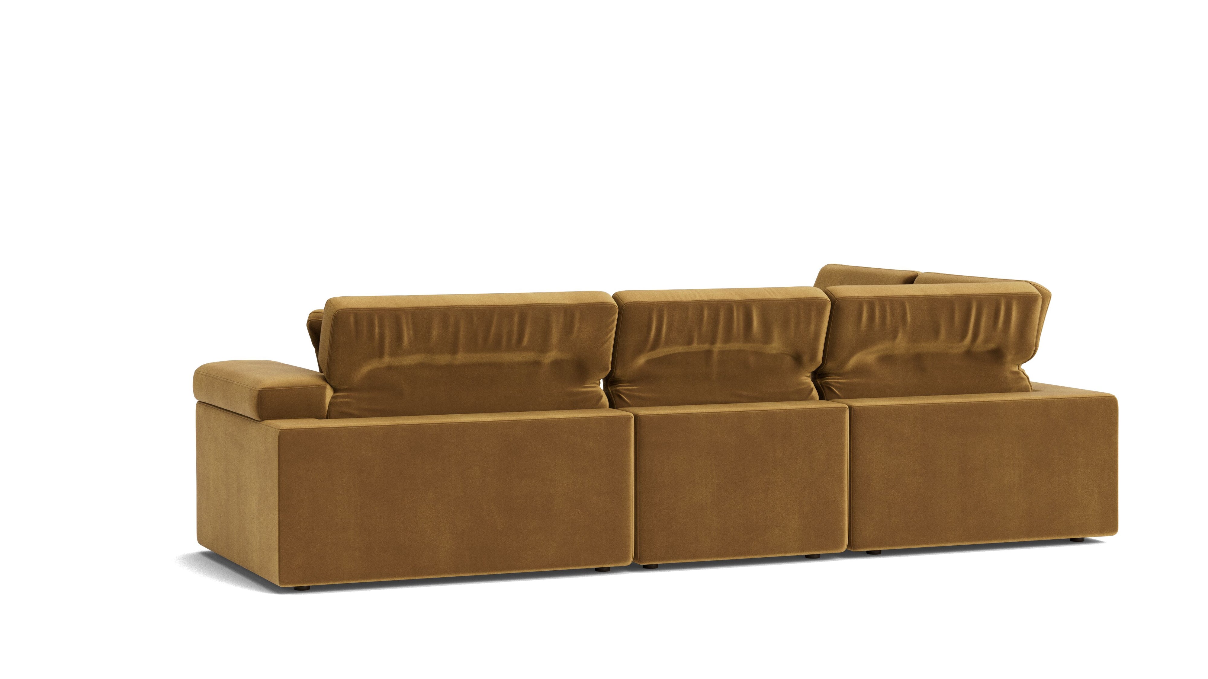 Saddle 4-Piece Modular Sectional Left, Gold