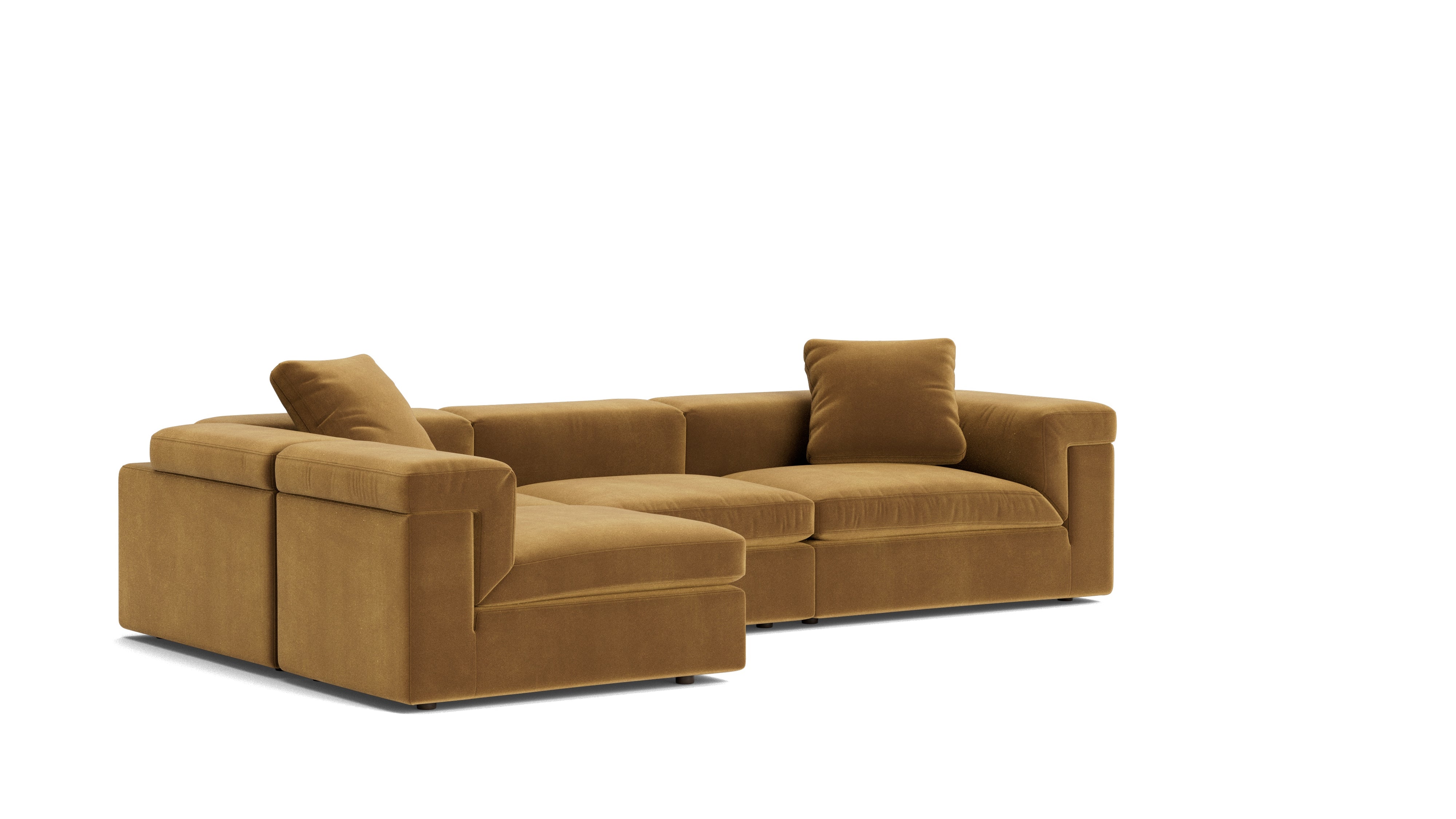 Saddle 4-Piece Modular Sectional Left, Gold