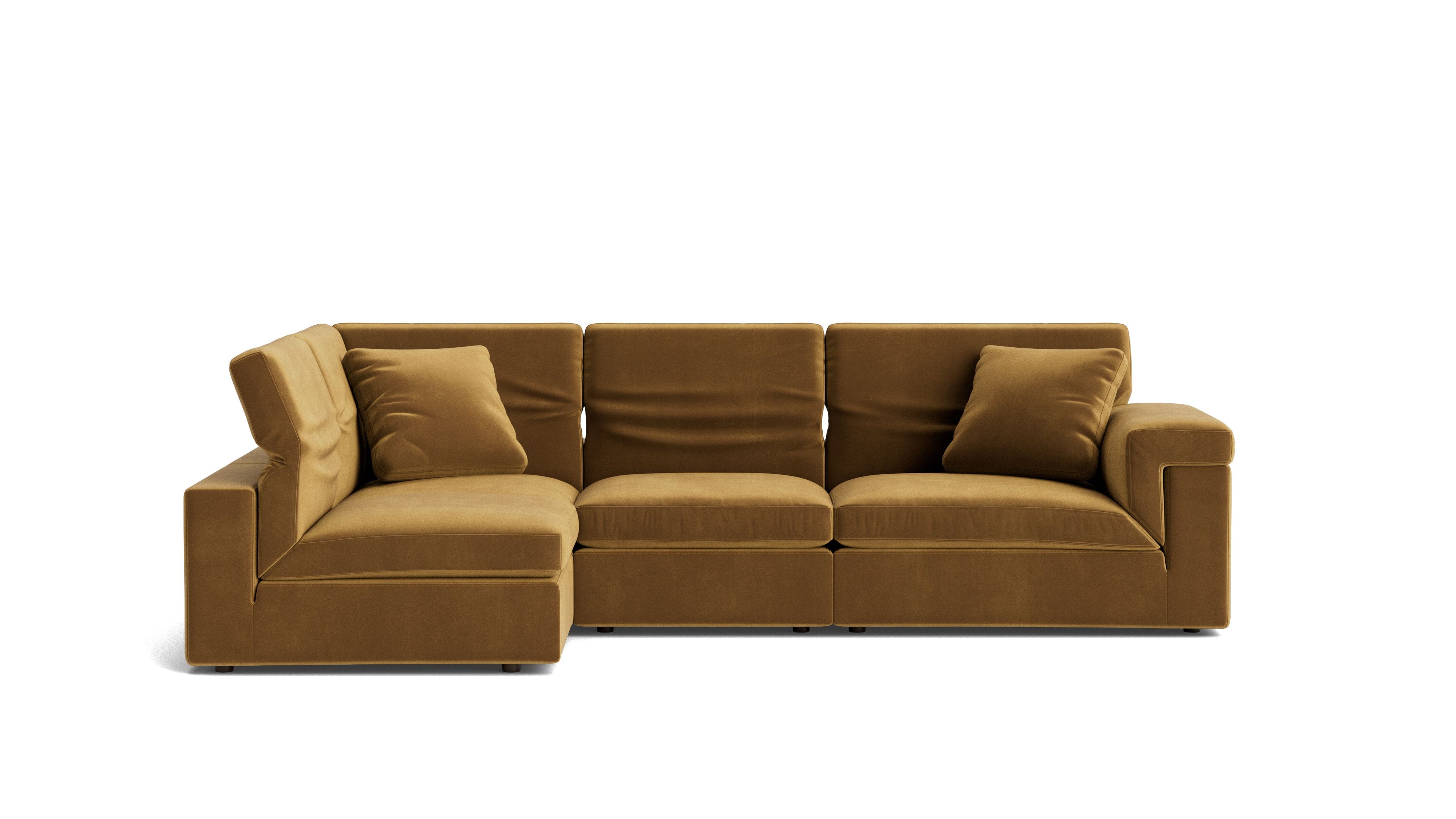 Saddle 4-Piece Modular Sectional Left, Gold