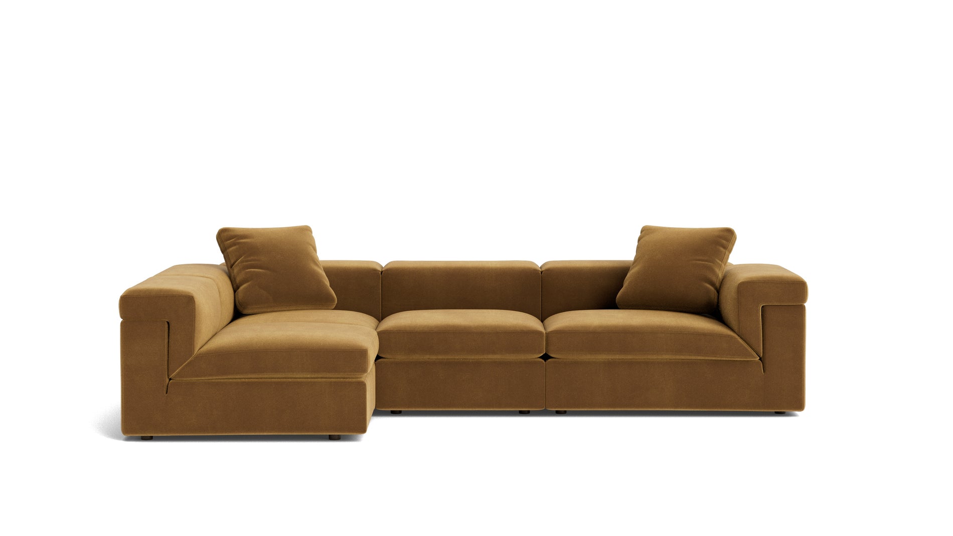 Saddle 4-Piece Modular Sectional Left, Gold_image