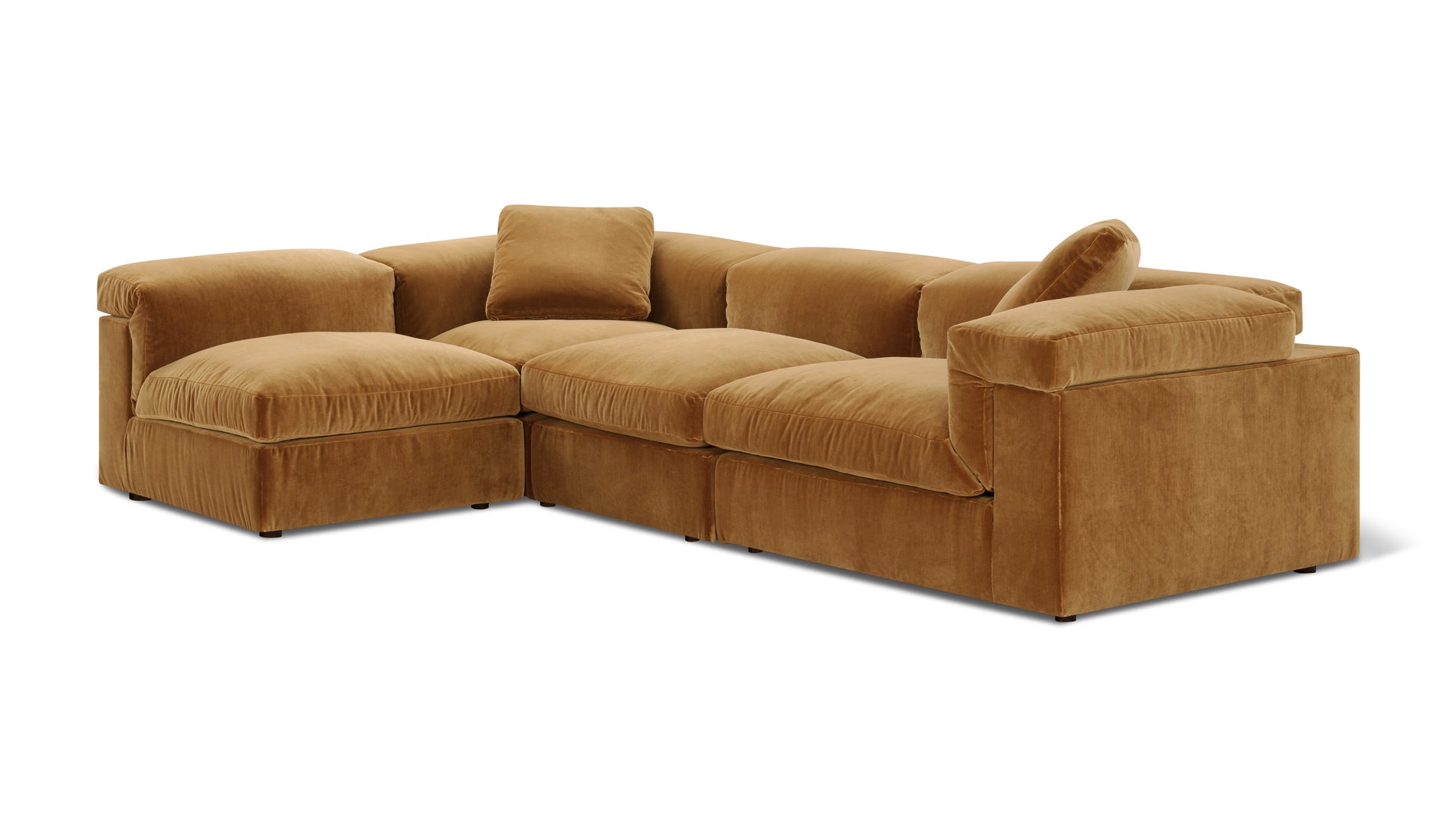 Saddle 4-Piece Modular Sectional Left, Gold_image