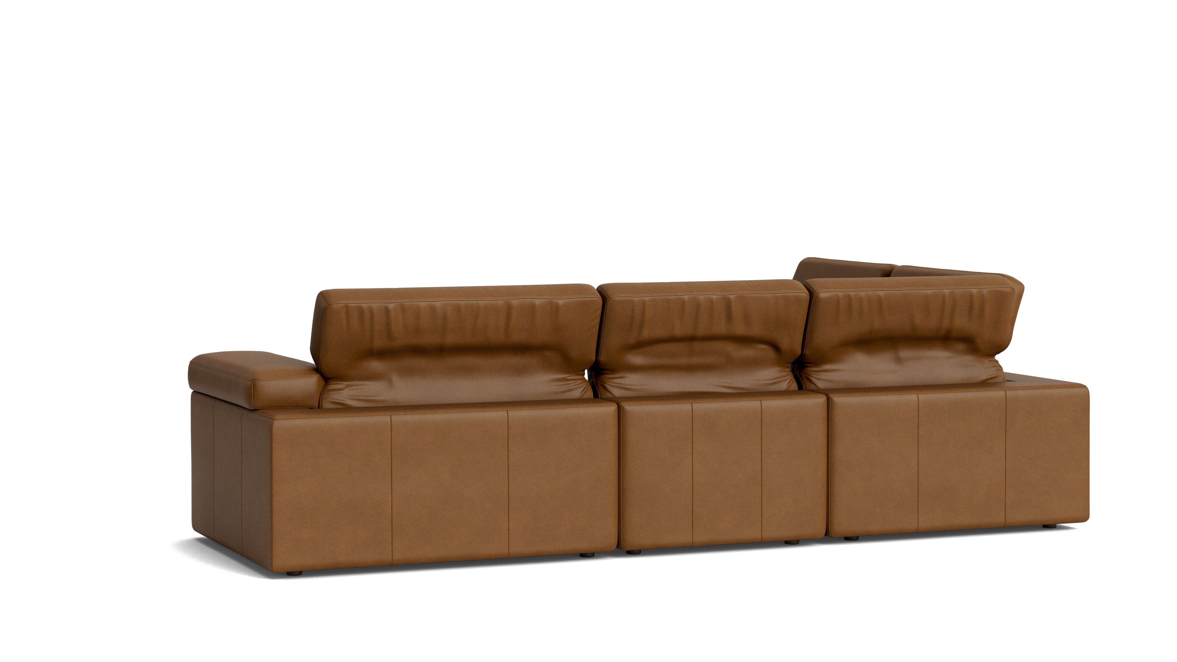 Saddle 4-Piece Modular Sectional Left, Bourbon