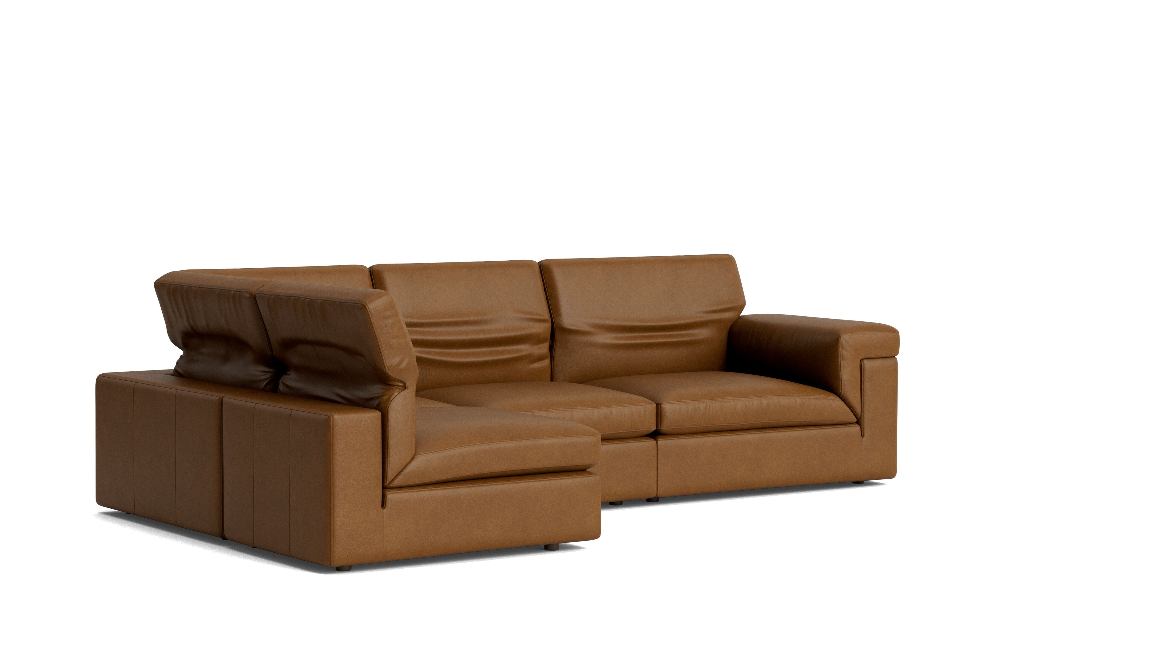 Saddle 4-Piece Modular Sectional Left, Bourbon