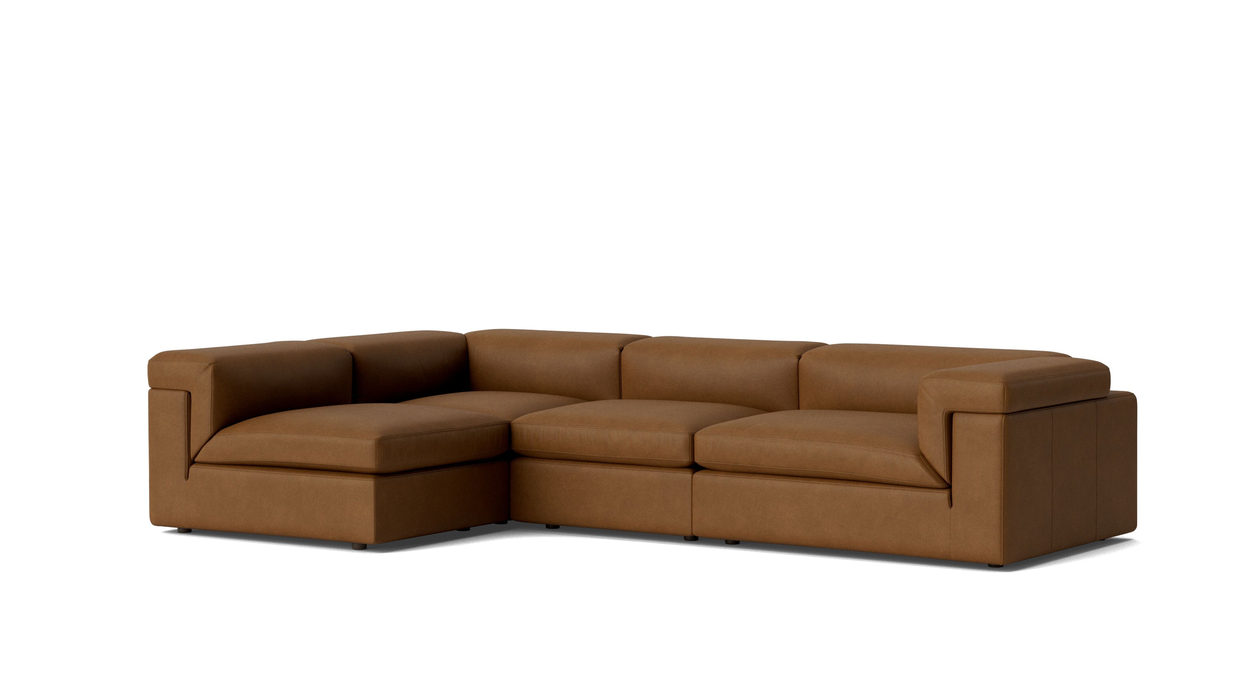 Saddle 4-Piece Modular Sectional Left, Bourbon
