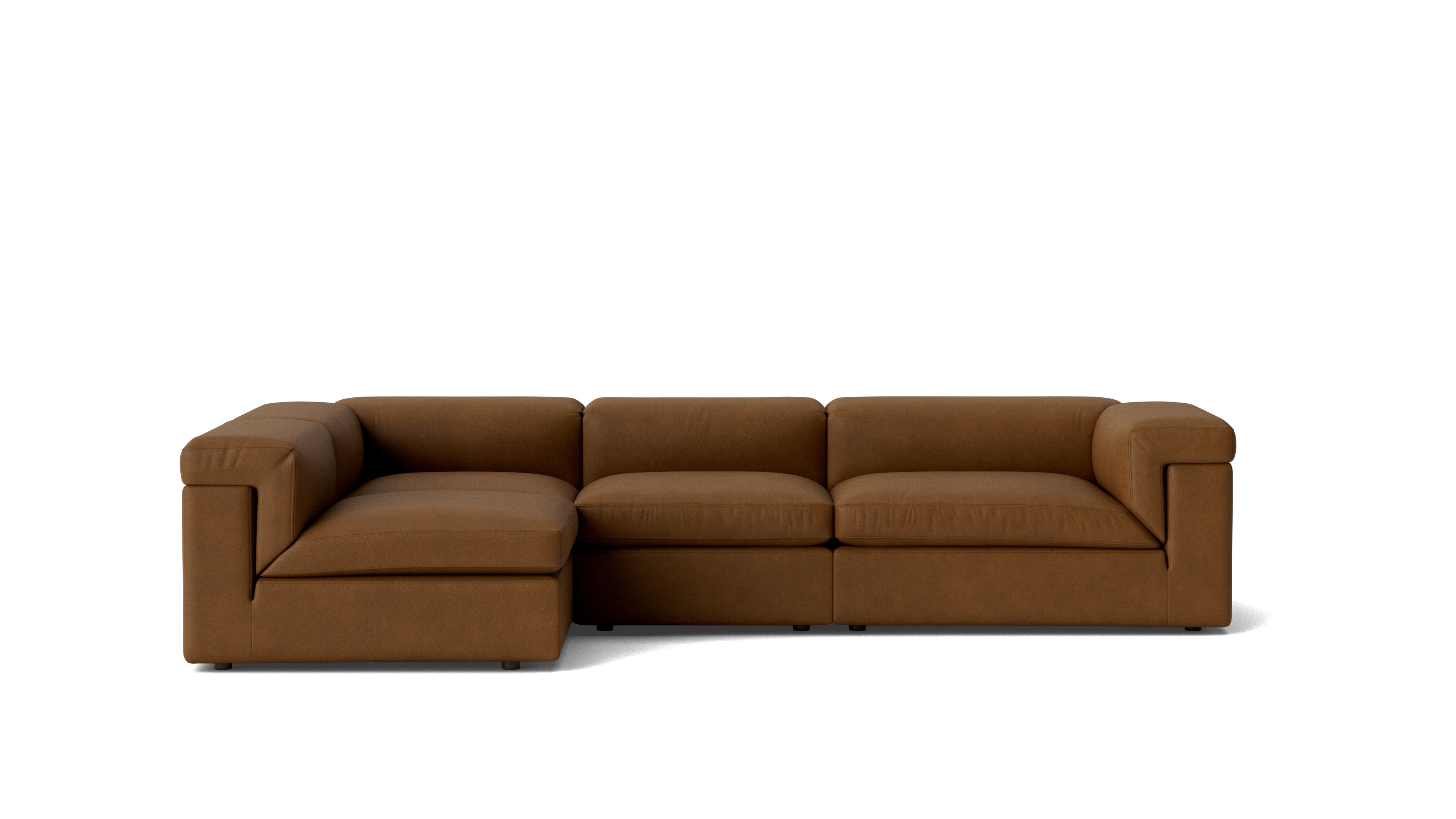 Saddle 4-Piece Modular Sectional Left, Bourbon