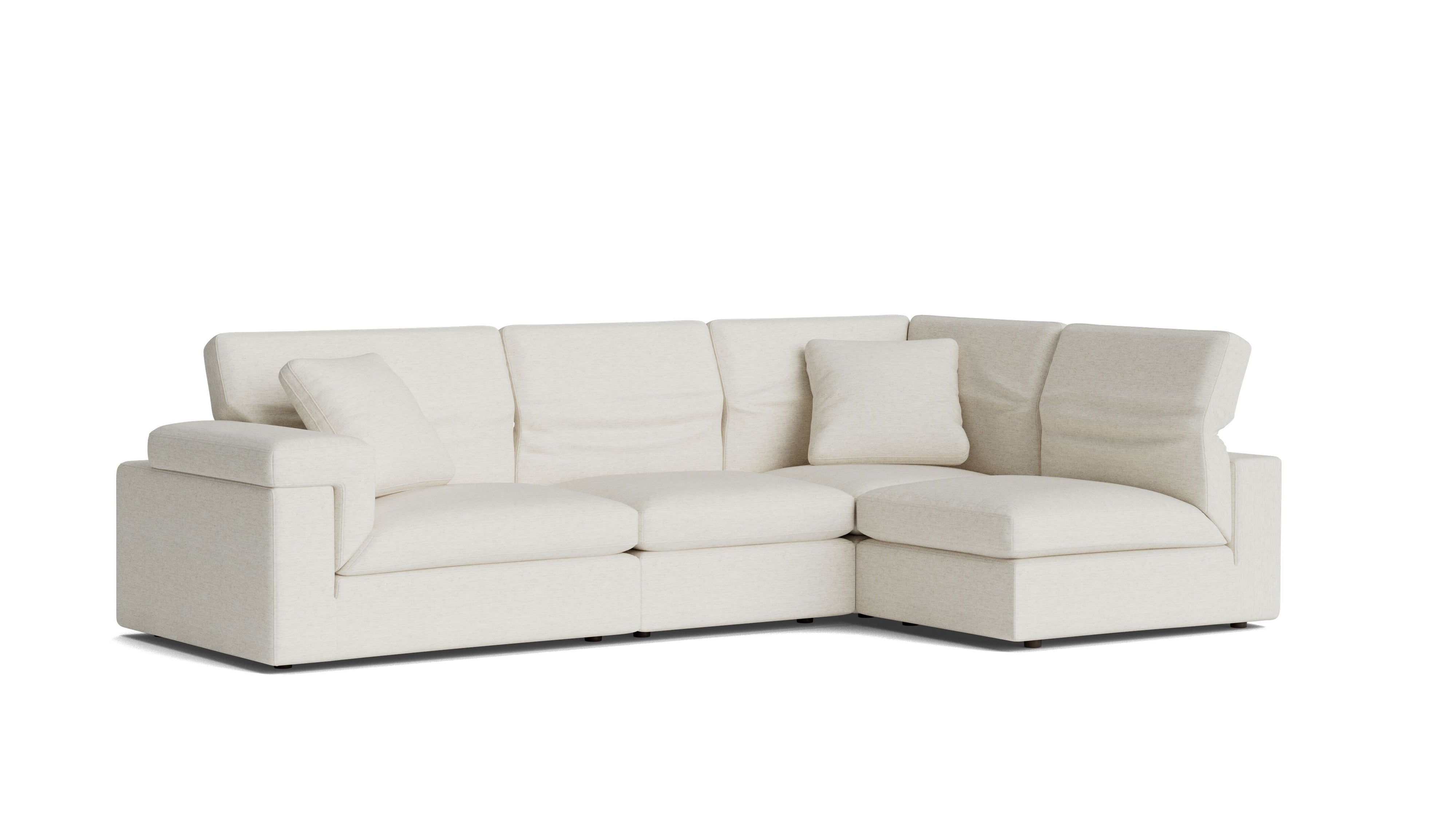 Saddle 4-Piece Modular Sectional Right, Nomad Snow