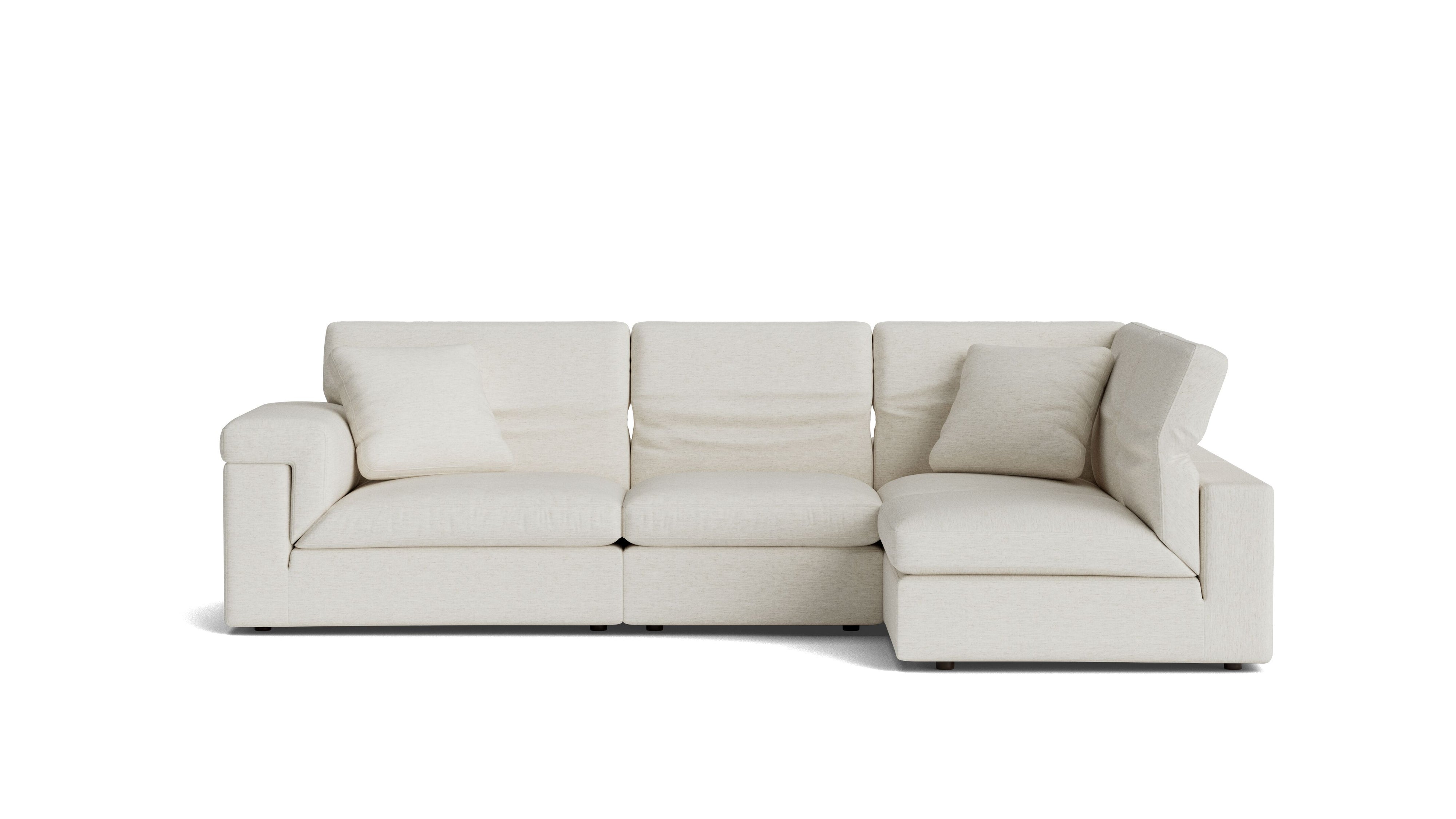 Saddle 4-Piece Modular Sectional Right, Nomad Snow