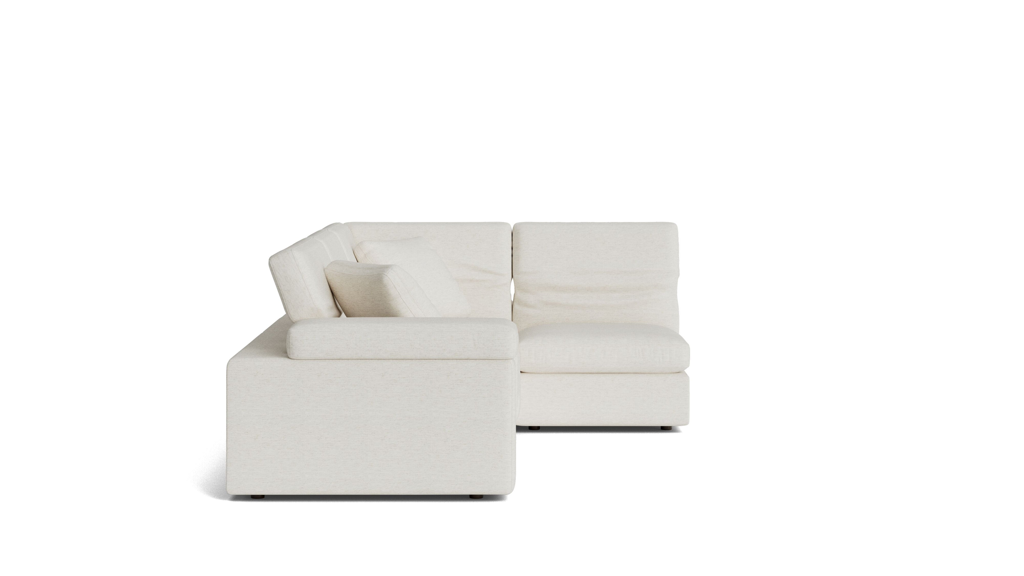 Saddle 4-Piece Modular Sectional Right, Nomad Snow