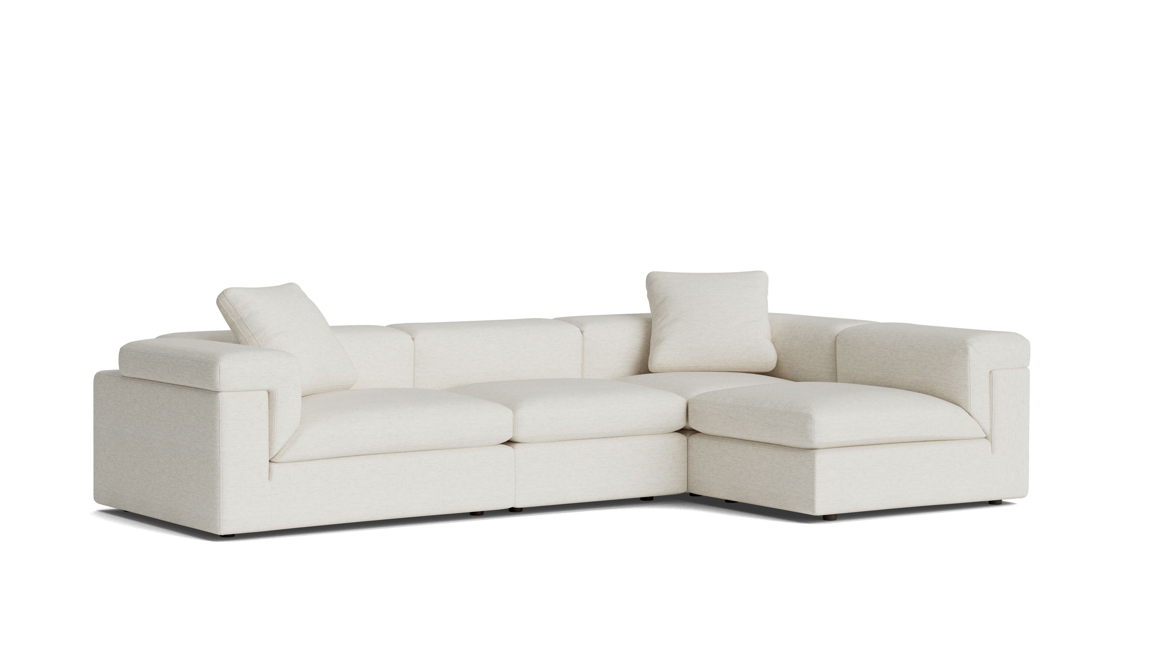 Saddle 4-Piece Modular Sectional Right, Nomad Snow
