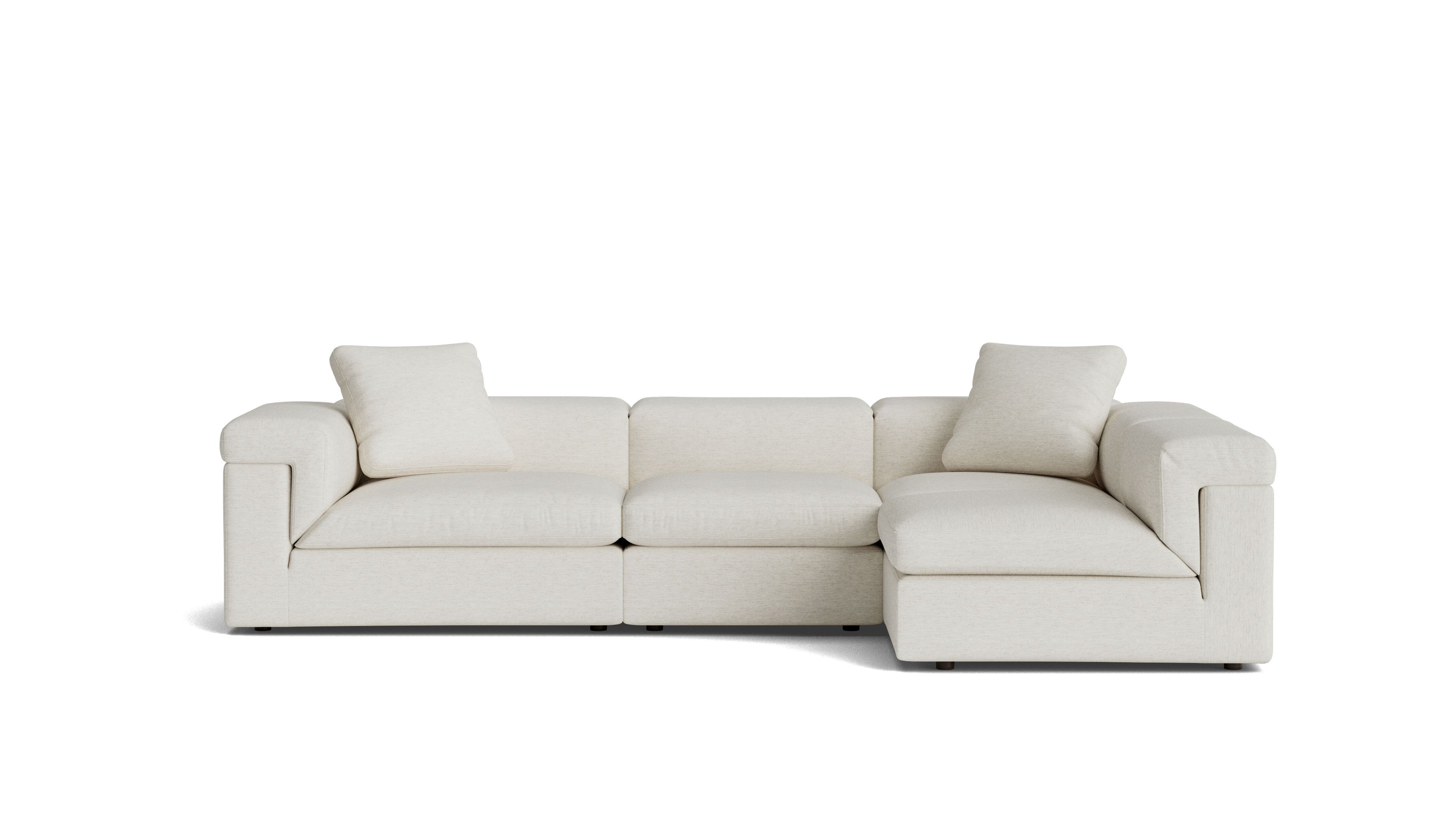 Saddle 4-Piece Modular Sectional Right, Nomad Snow