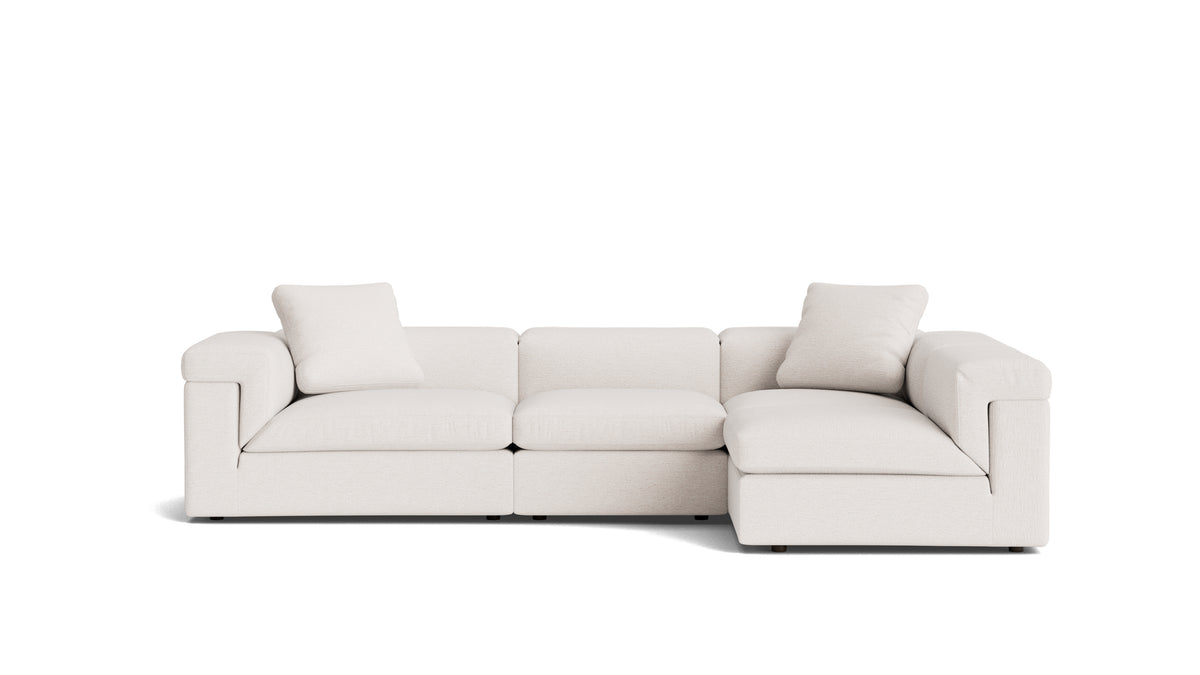 Saddle 4-Piece Modular Sectional Right, Nomad Snow