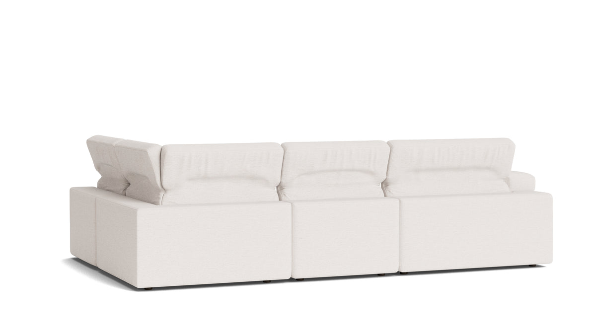Saddle 4-Piece Modular Sectional Right, Nomad Snow