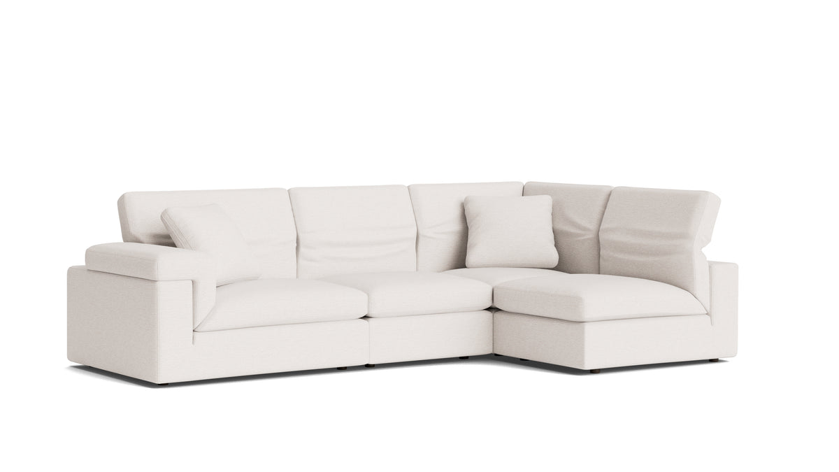 Saddle 4-Piece Modular Sectional Right, Nomad Snow