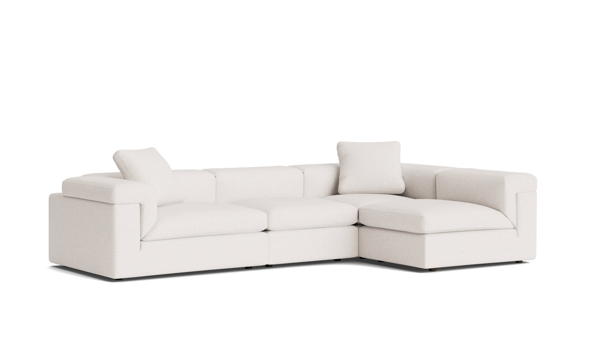 Saddle 4-Piece Modular Sectional Right, Nomad Snow