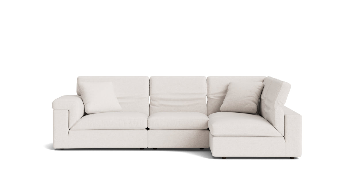 Saddle 4-Piece Modular Sectional Right, Nomad Snow