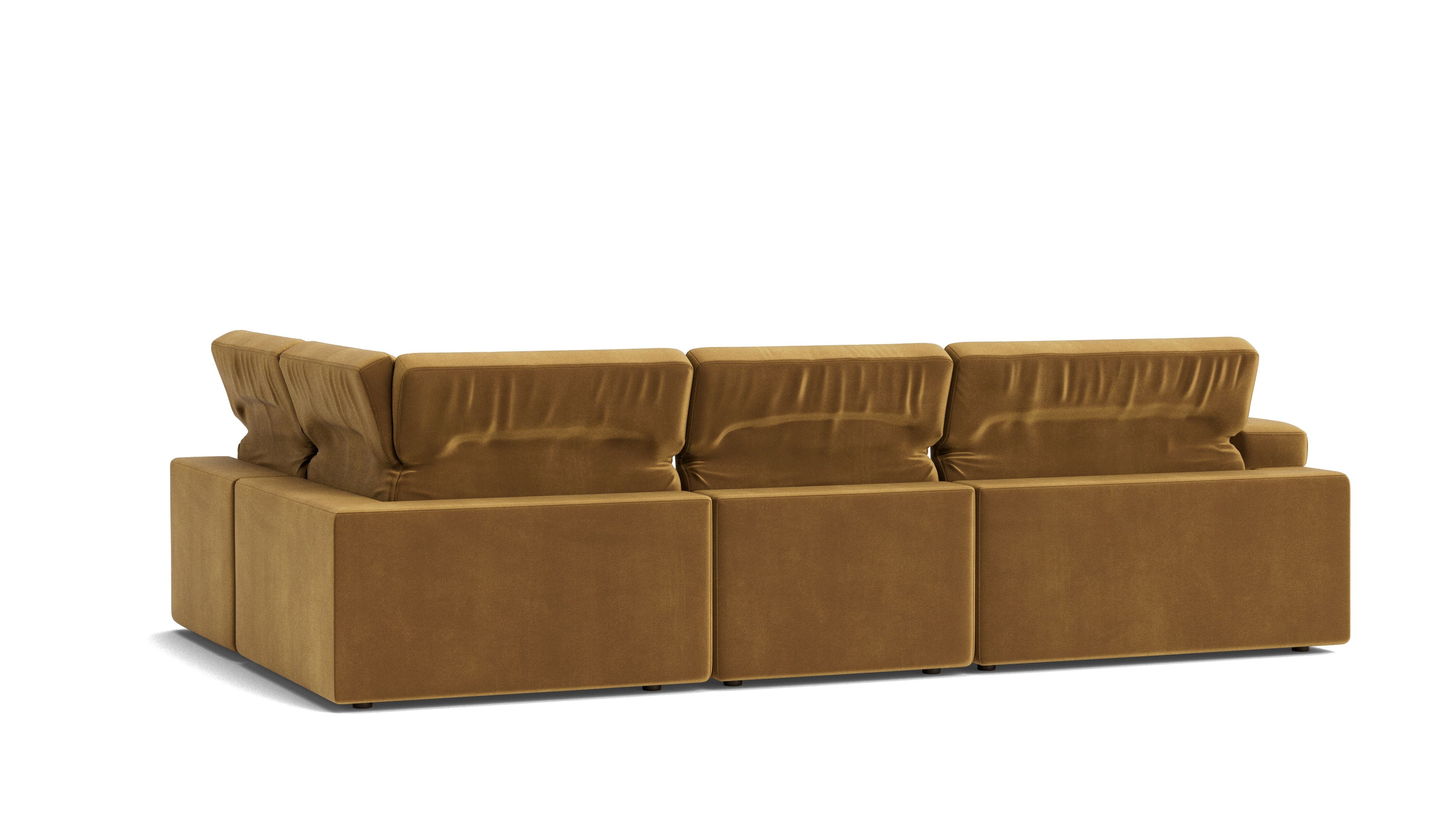 Saddle 4-Piece Modular Sectional Right, Gold