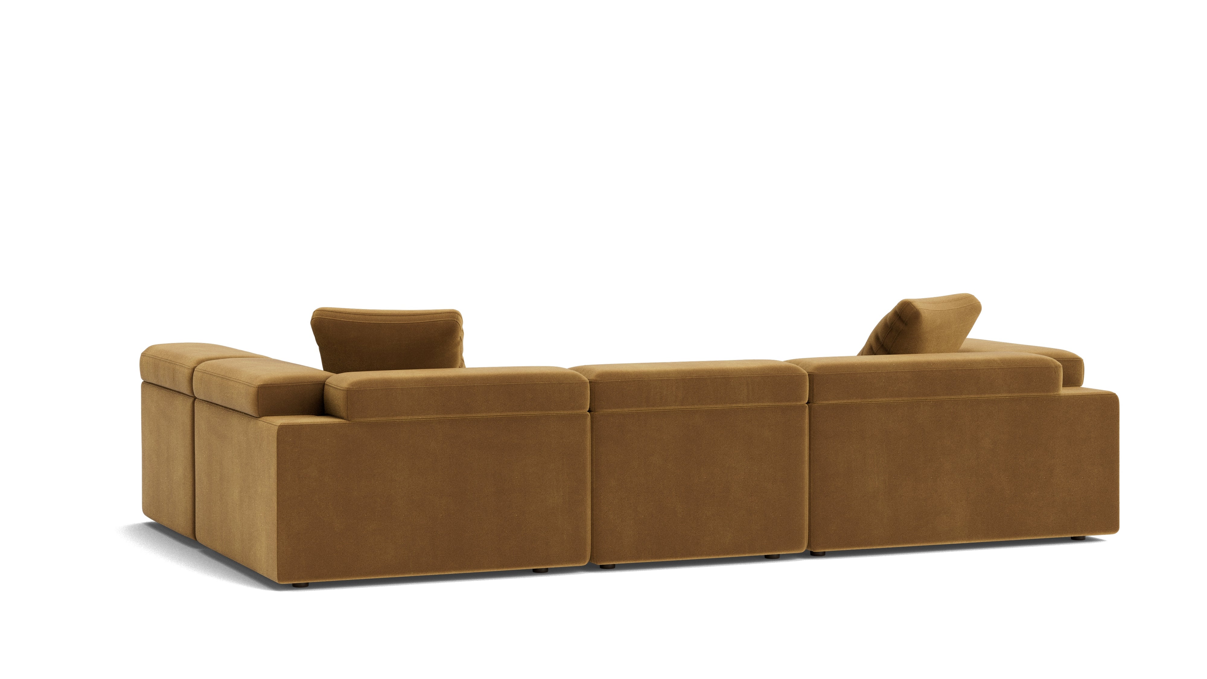Saddle 4-Piece Modular Sectional Right, Gold