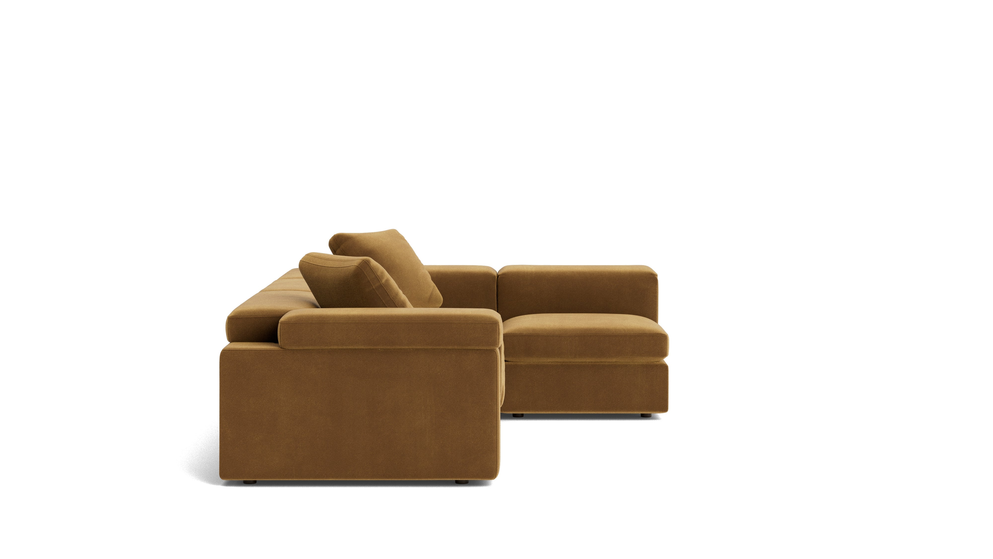 Saddle 4-Piece Modular Sectional Right, Gold