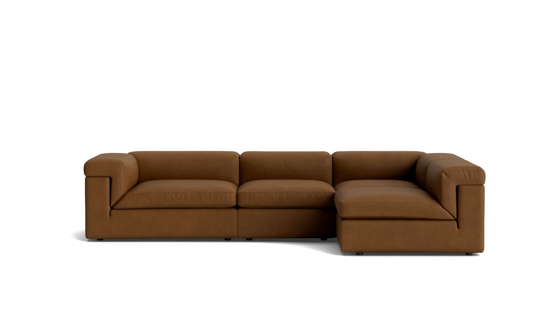 Saddle 4-Piece Modular Sectional Right, Bourbon_image