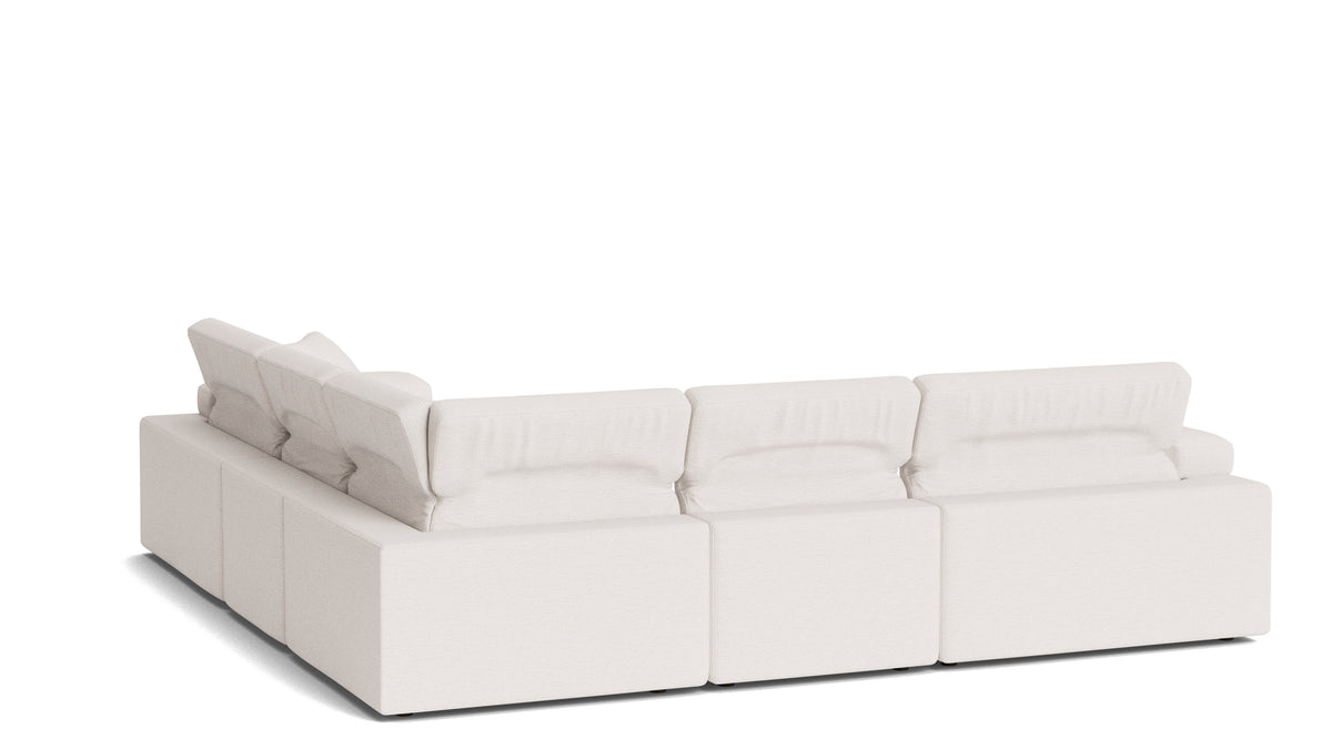 Saddle 5-Piece Modular Sectional Closed, Nomad Snow