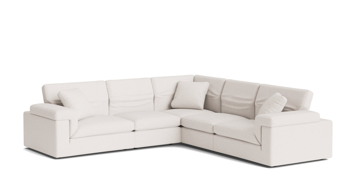 Saddle 5-Piece Modular Sectional Closed, Nomad Snow