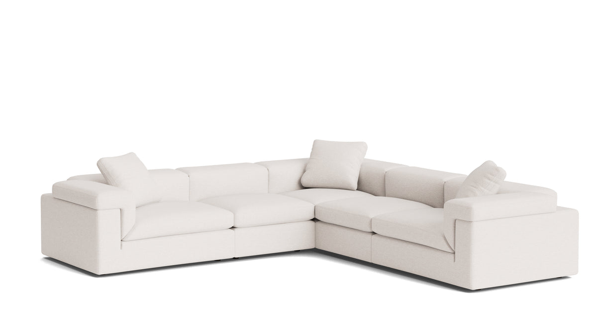 Saddle 5-Piece Modular Sectional Closed, Nomad Snow