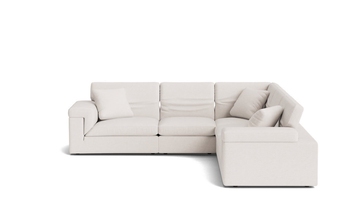 Saddle 5-Piece Modular Sectional Closed, Nomad Snow