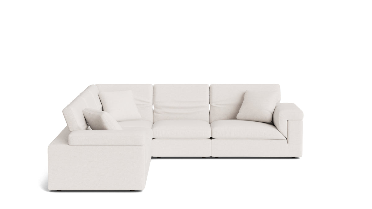 Saddle 5-Piece Modular Sectional Closed, Nomad Snow
