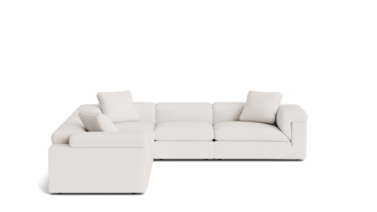 Saddle 5-Piece Modular Sectional Closed, Nomad Snow