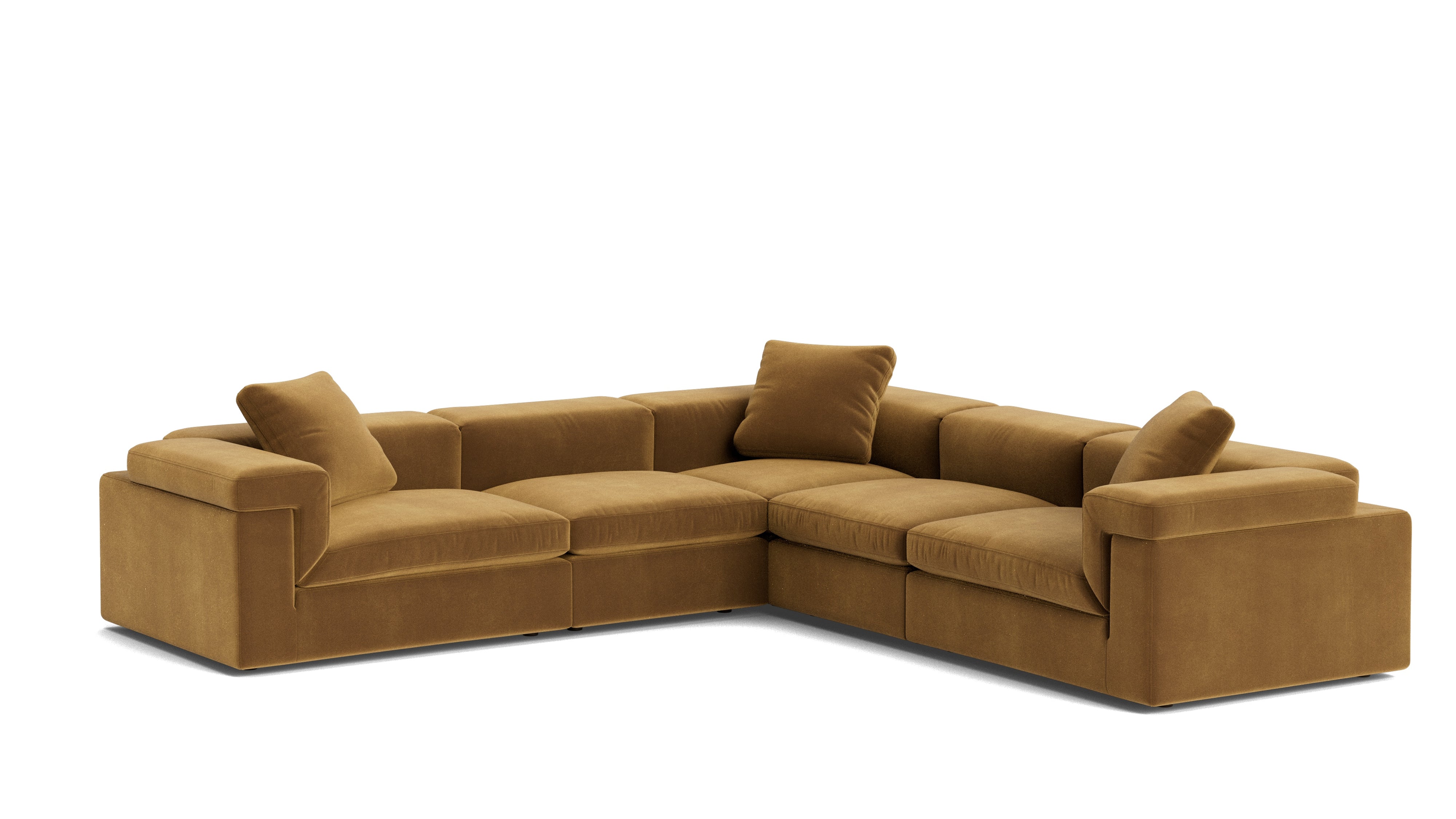 Saddle 5-Piece Modular Sectional Closed, Gold