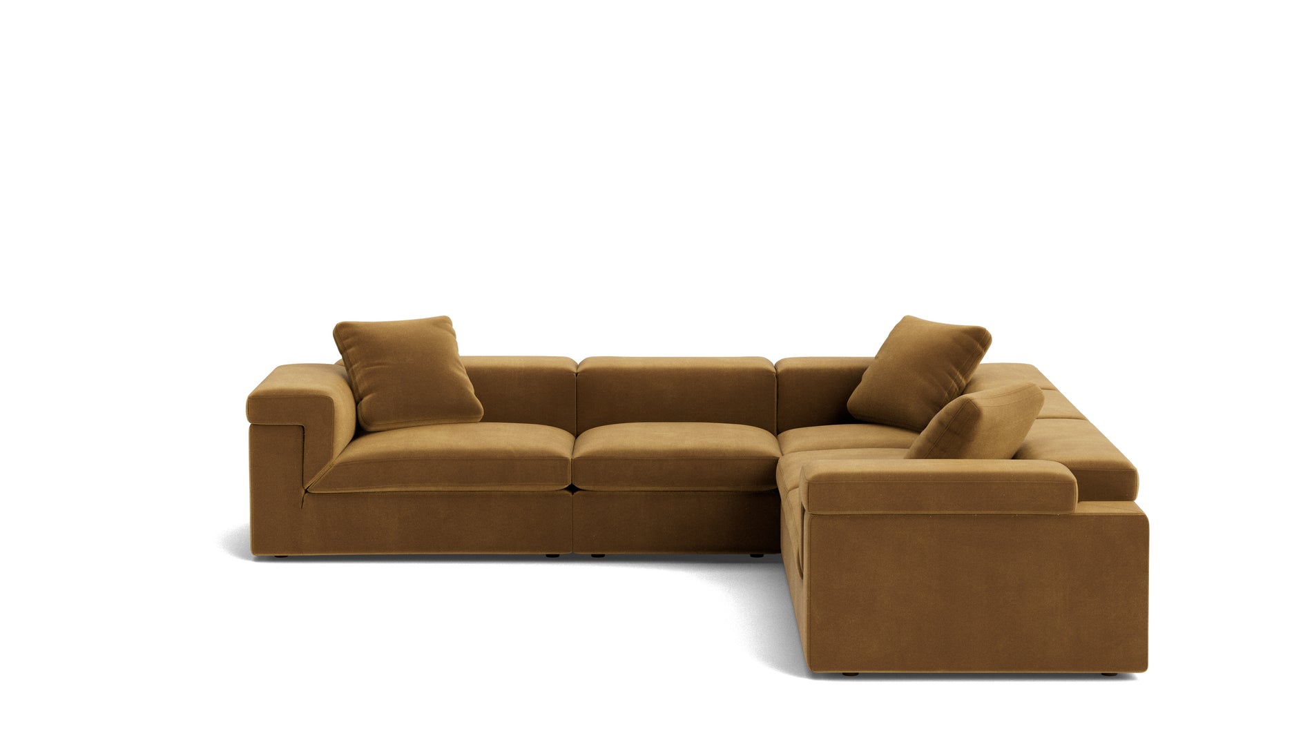 Saddle 5-Piece Modular Sectional Closed, Gold_image